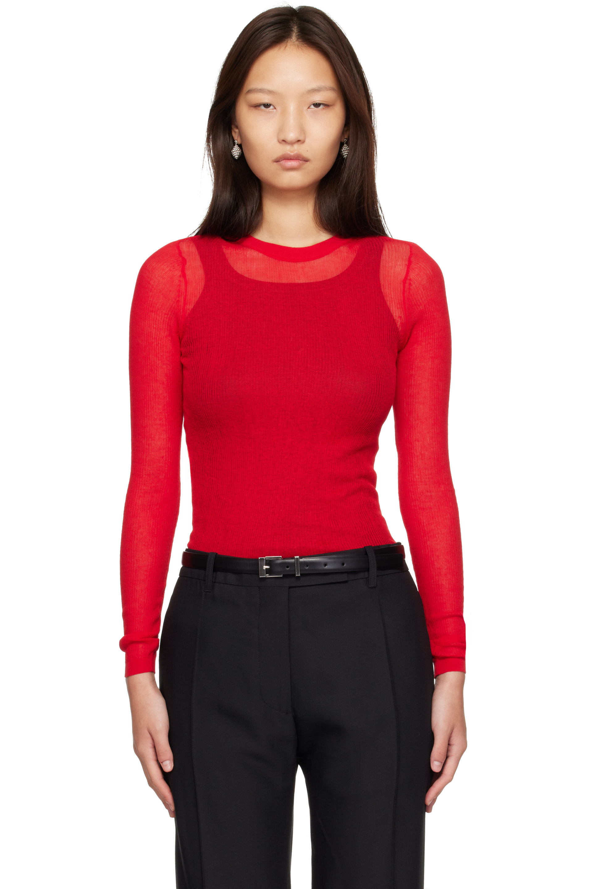 ANINE BING - Red Tiana Sweater