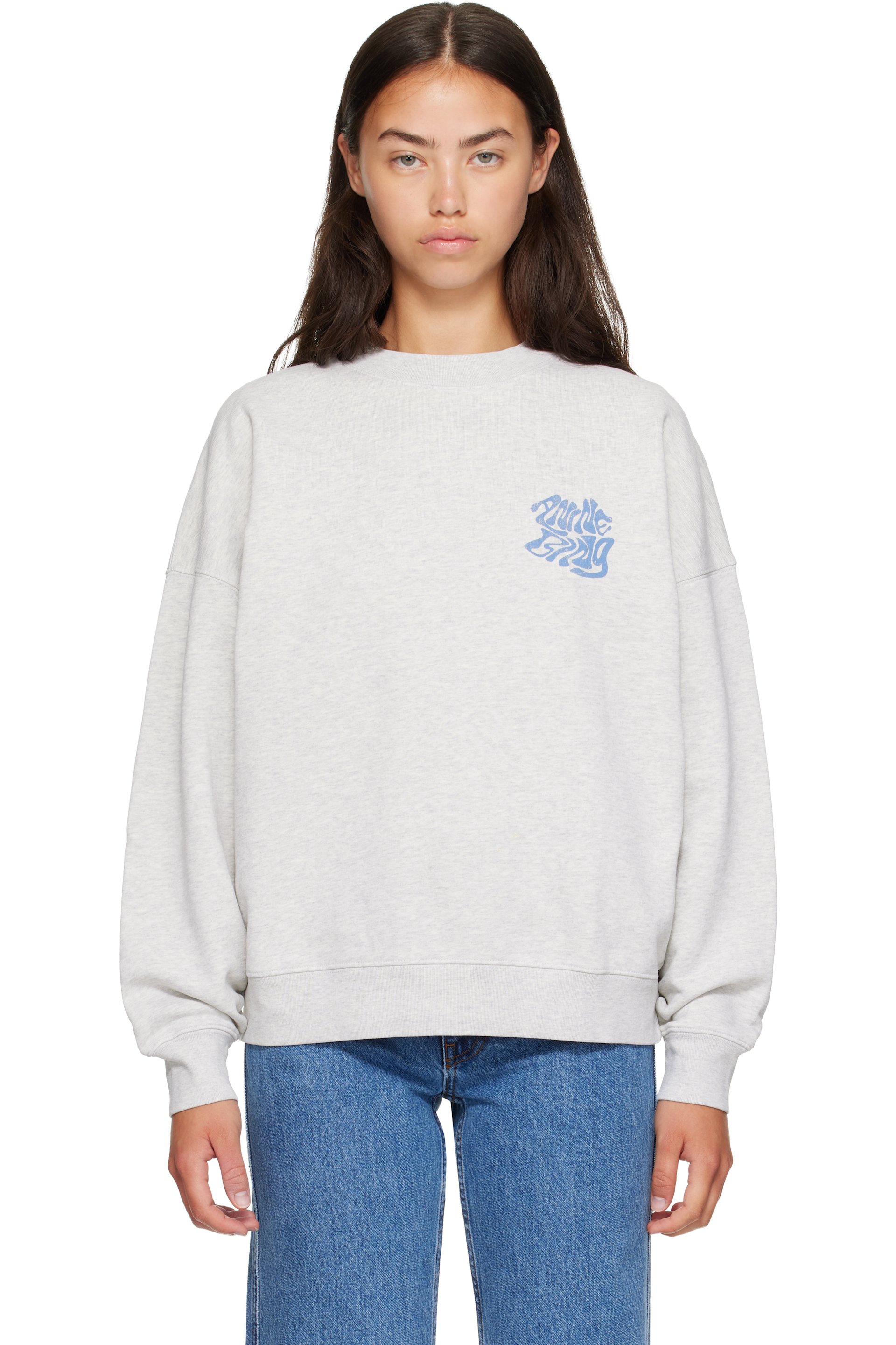 ANINE BING - Gray Miles Waves Sweatshirt