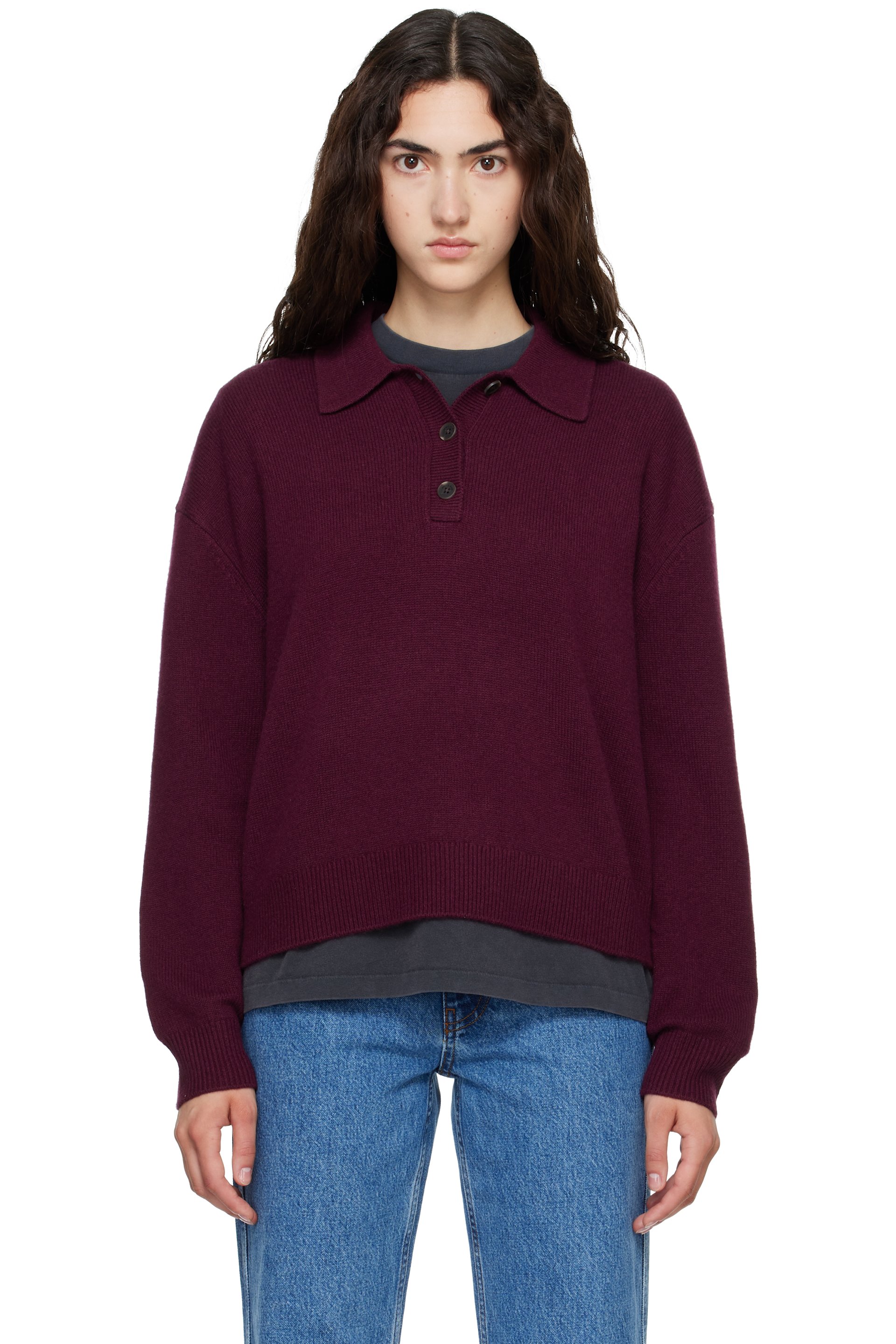 ANINE BING - Burgundy Lee Polo