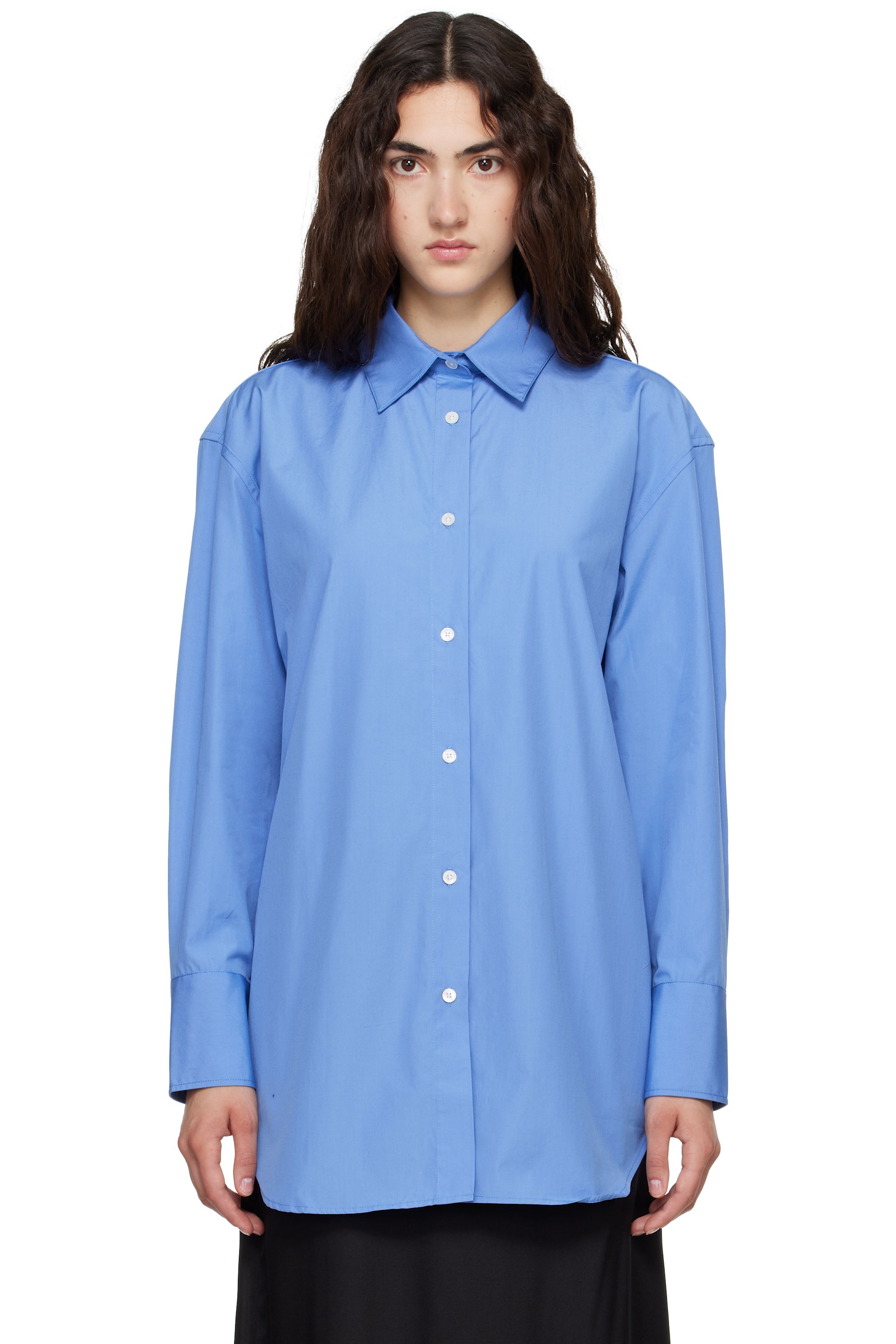 ANINE BING - Blue Plaza Shirt