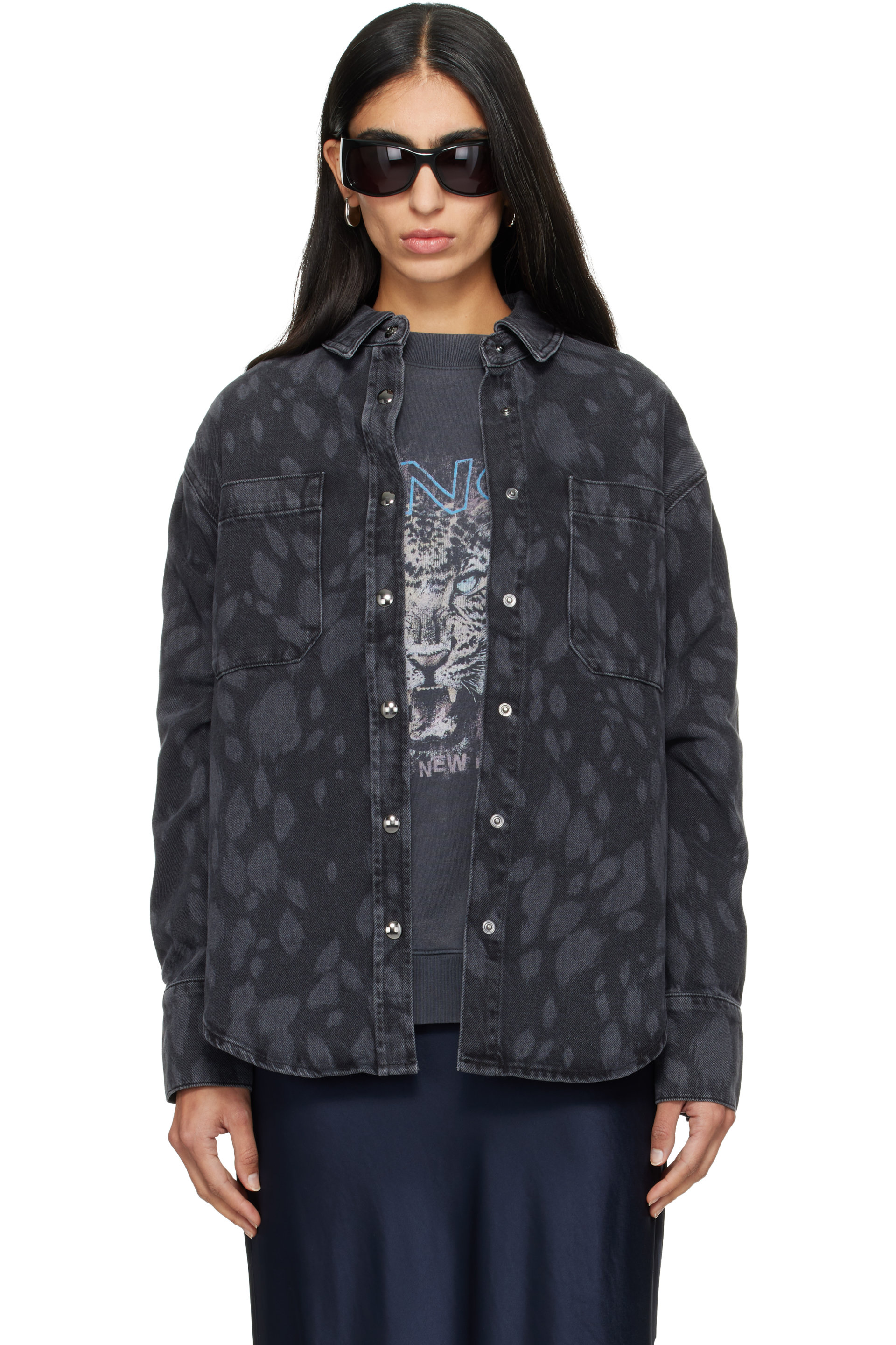ANINE BING - Black Samy Denim Shirt