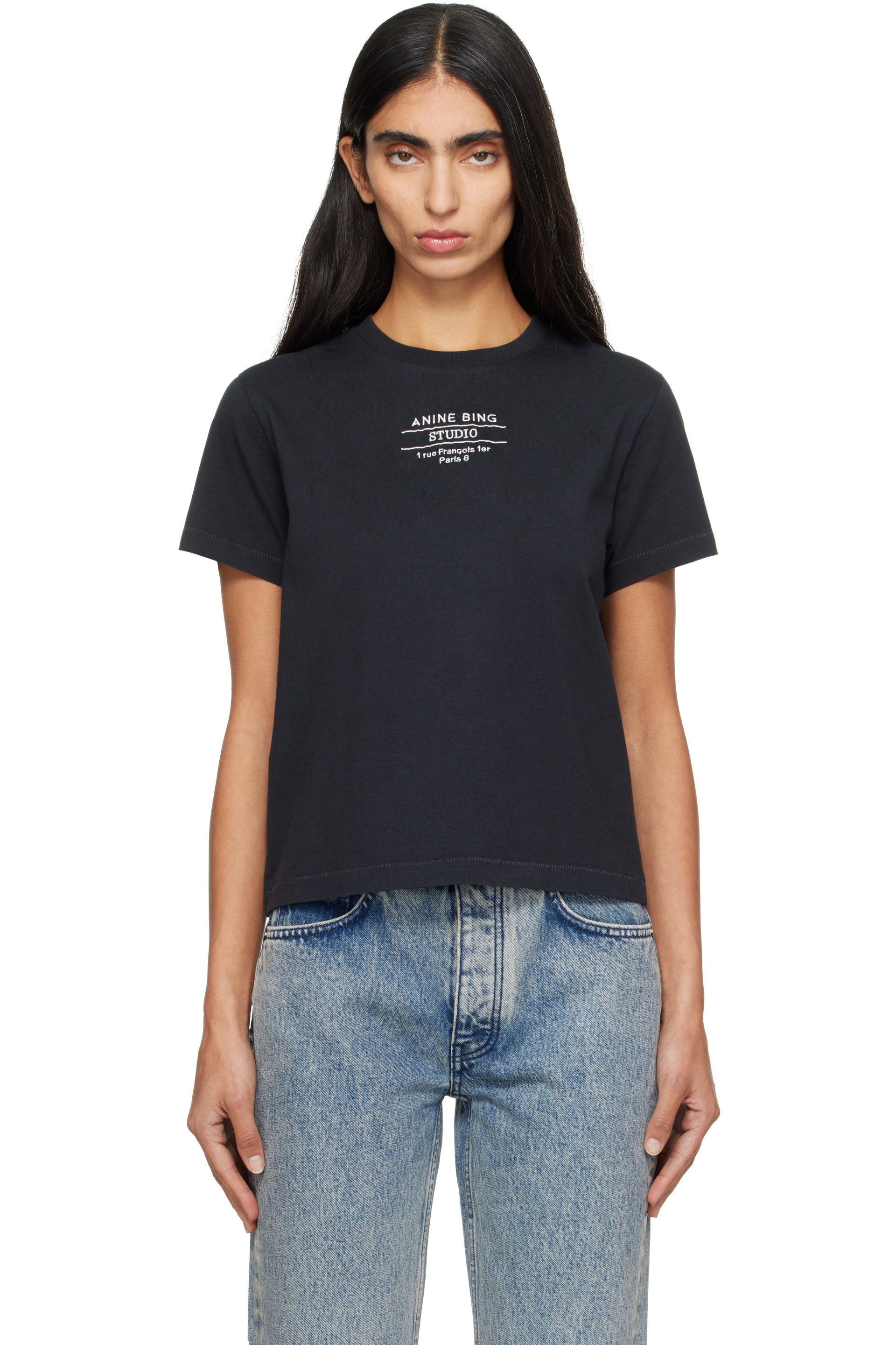 ANINE BING - Black Shelley Studio T-shirt