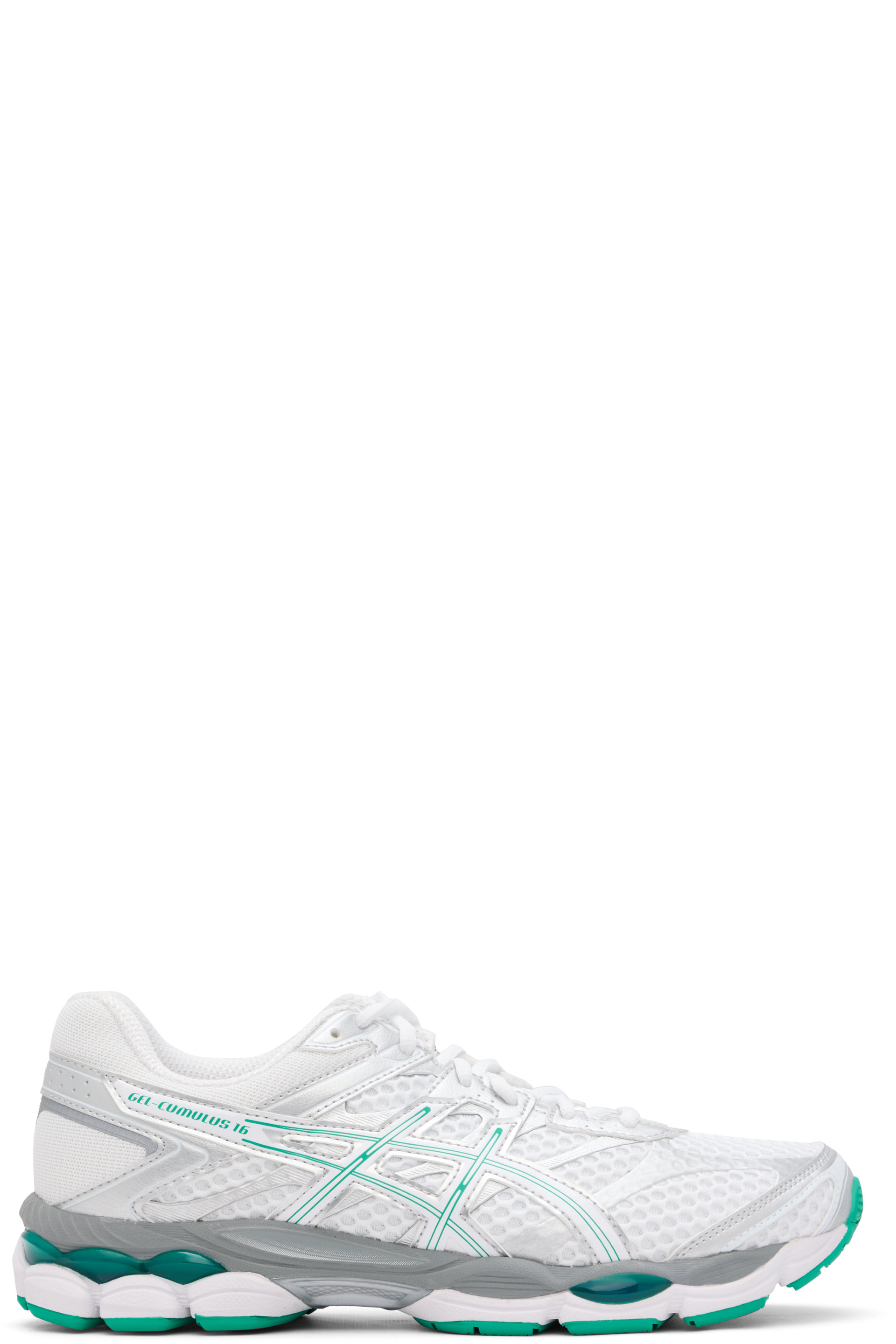 ASICS - White & Green Gel-Cumulus 16 Sneakers
