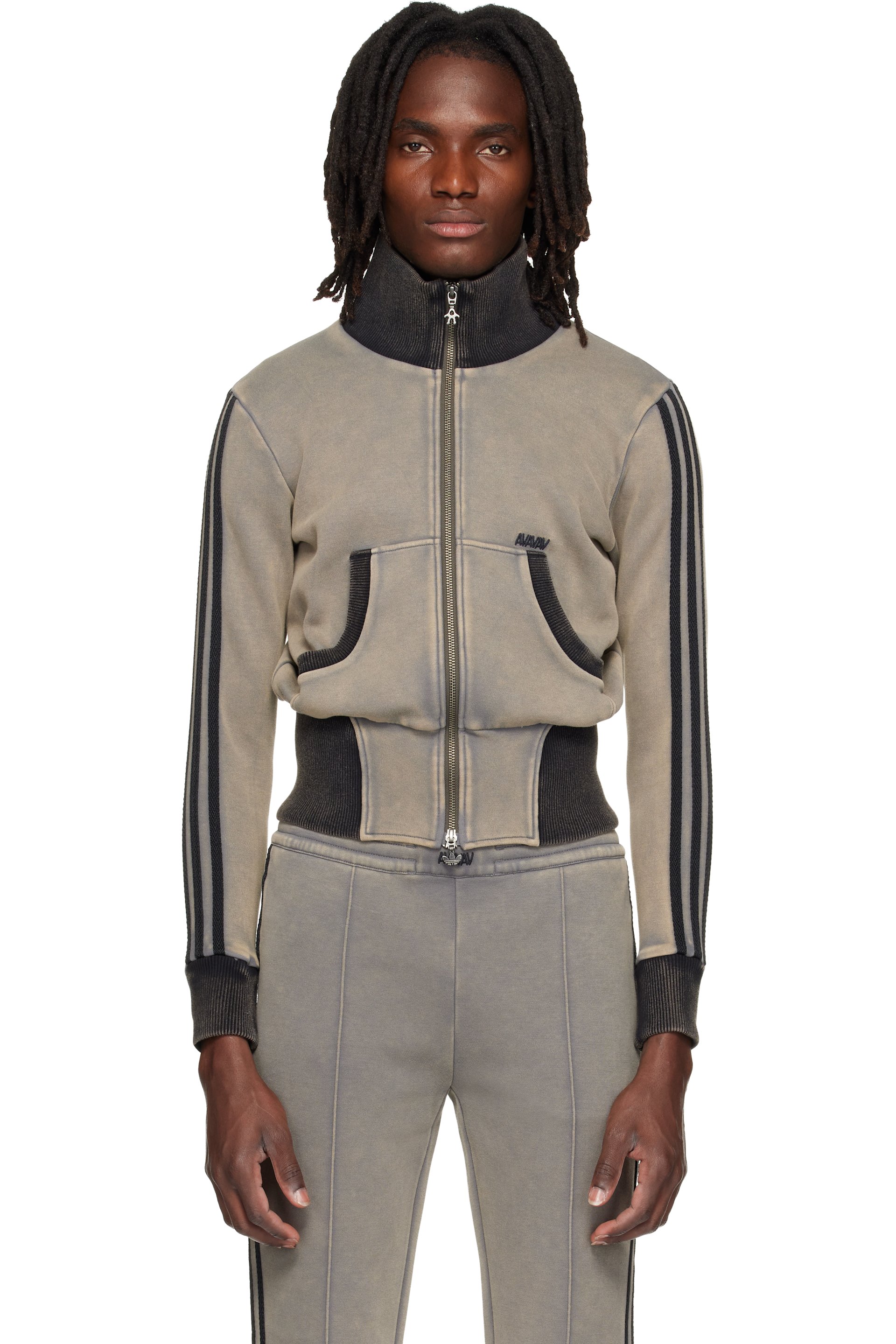 AVAVAV - Blouson de survêtement écourté gris édition adidas Originals
