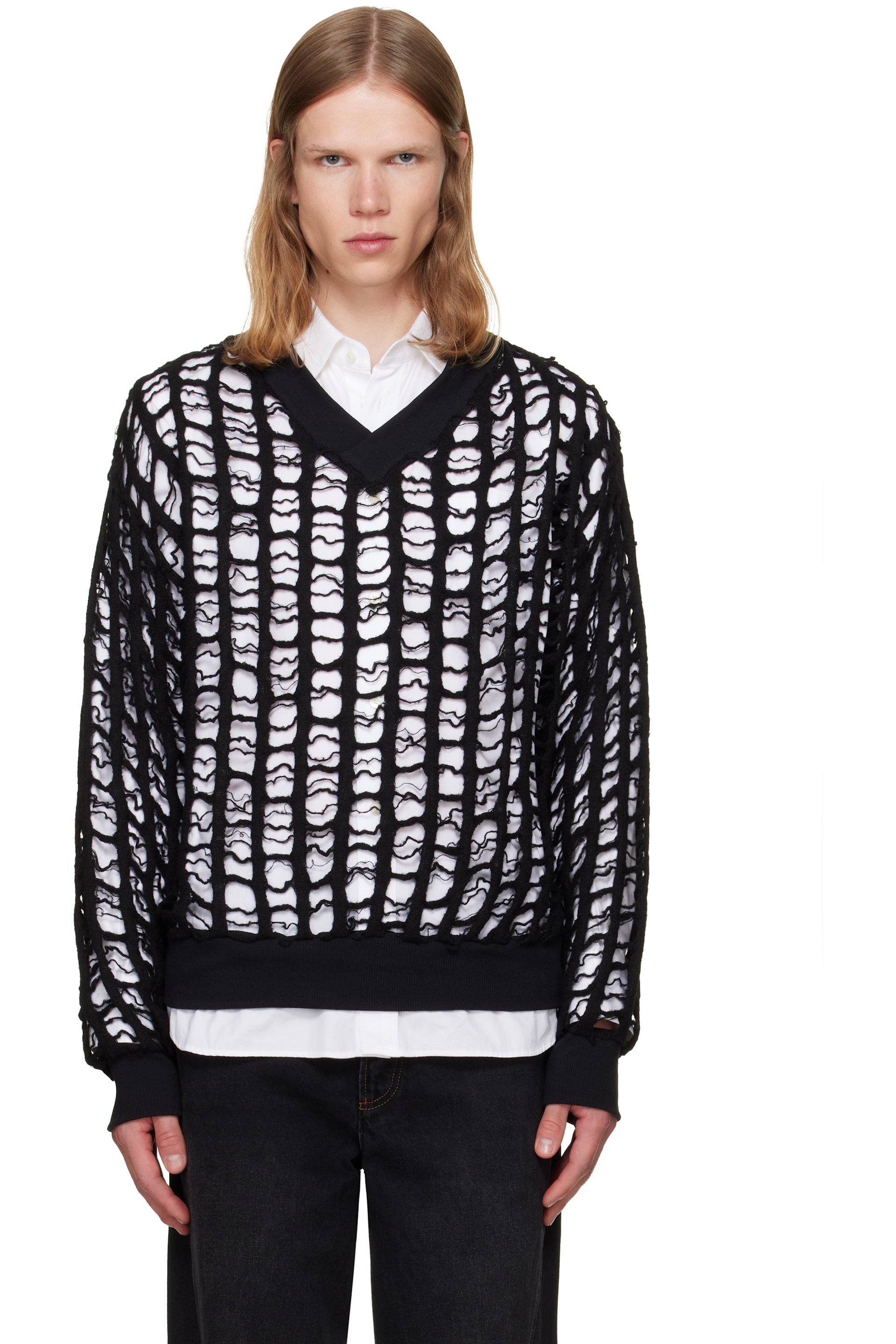 AVAVAV - Black Samuel Cut-Out Knit Sweater