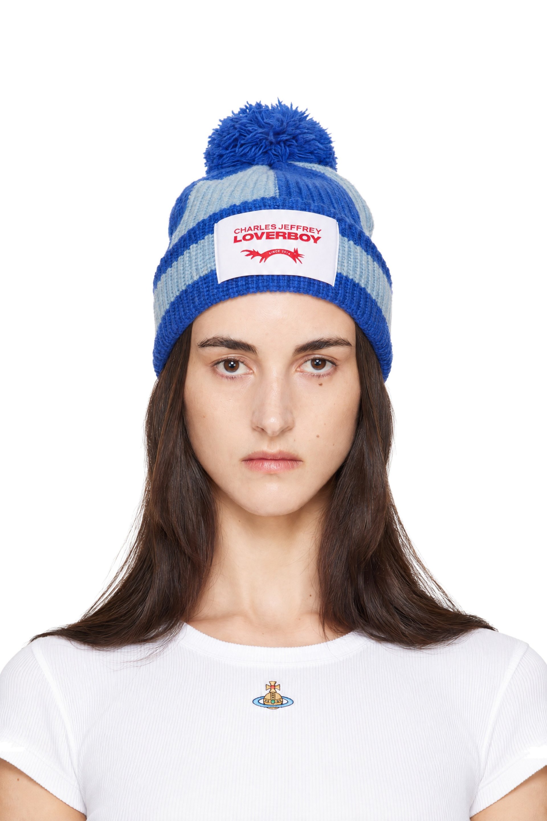 Charles Jeffrey LOVERBOY - Blue Pompom Beanie