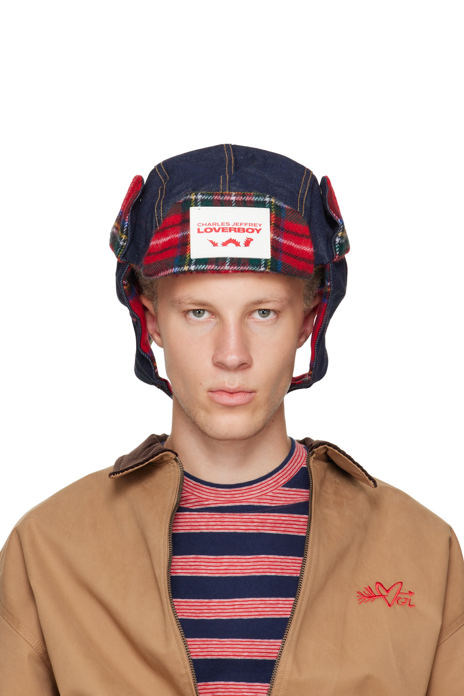 Charles Jeffrey LOVERBOY - Navy & Red Trapper Hat