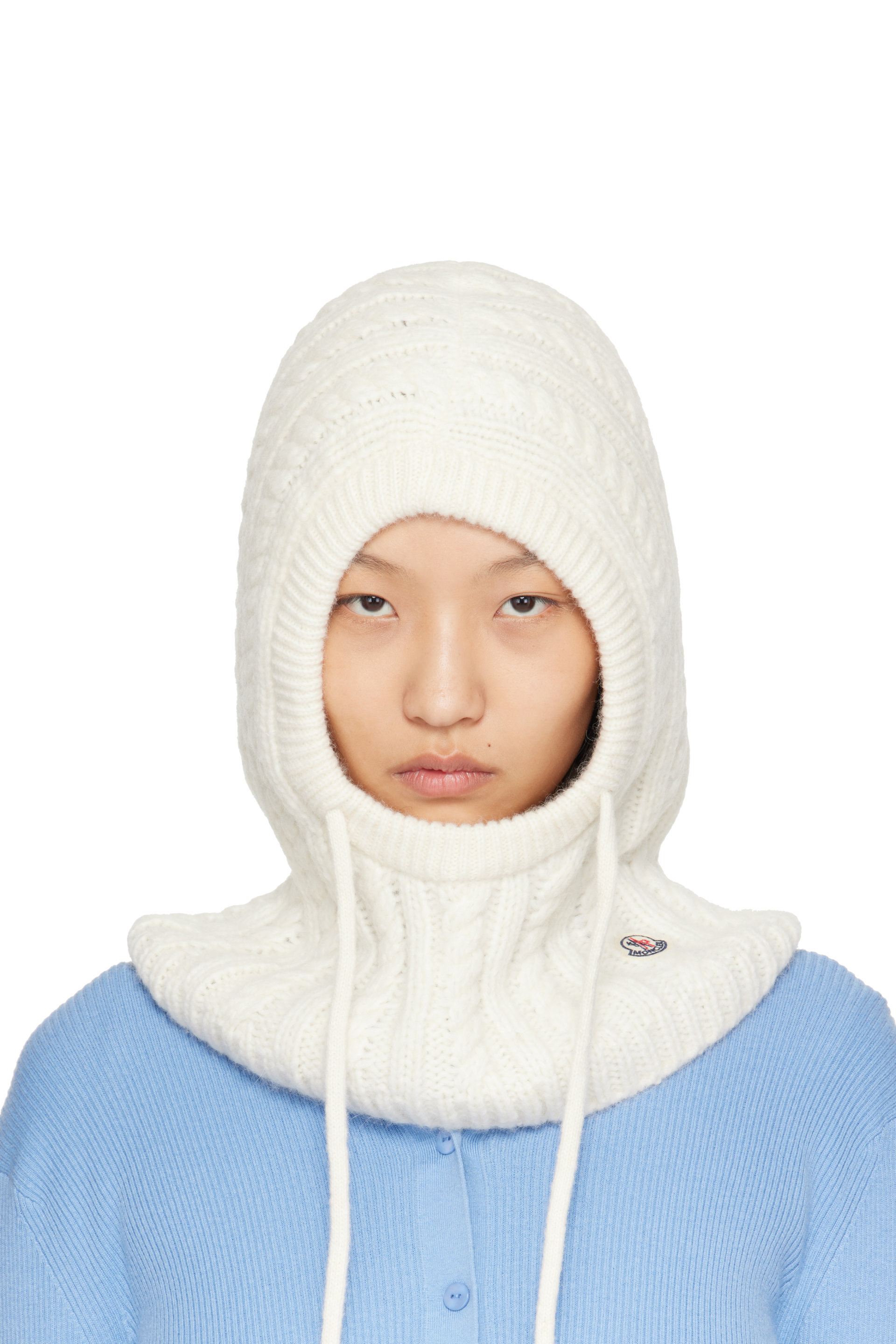 Moncler - White Cable Knit Alpaca Blend Balaclava