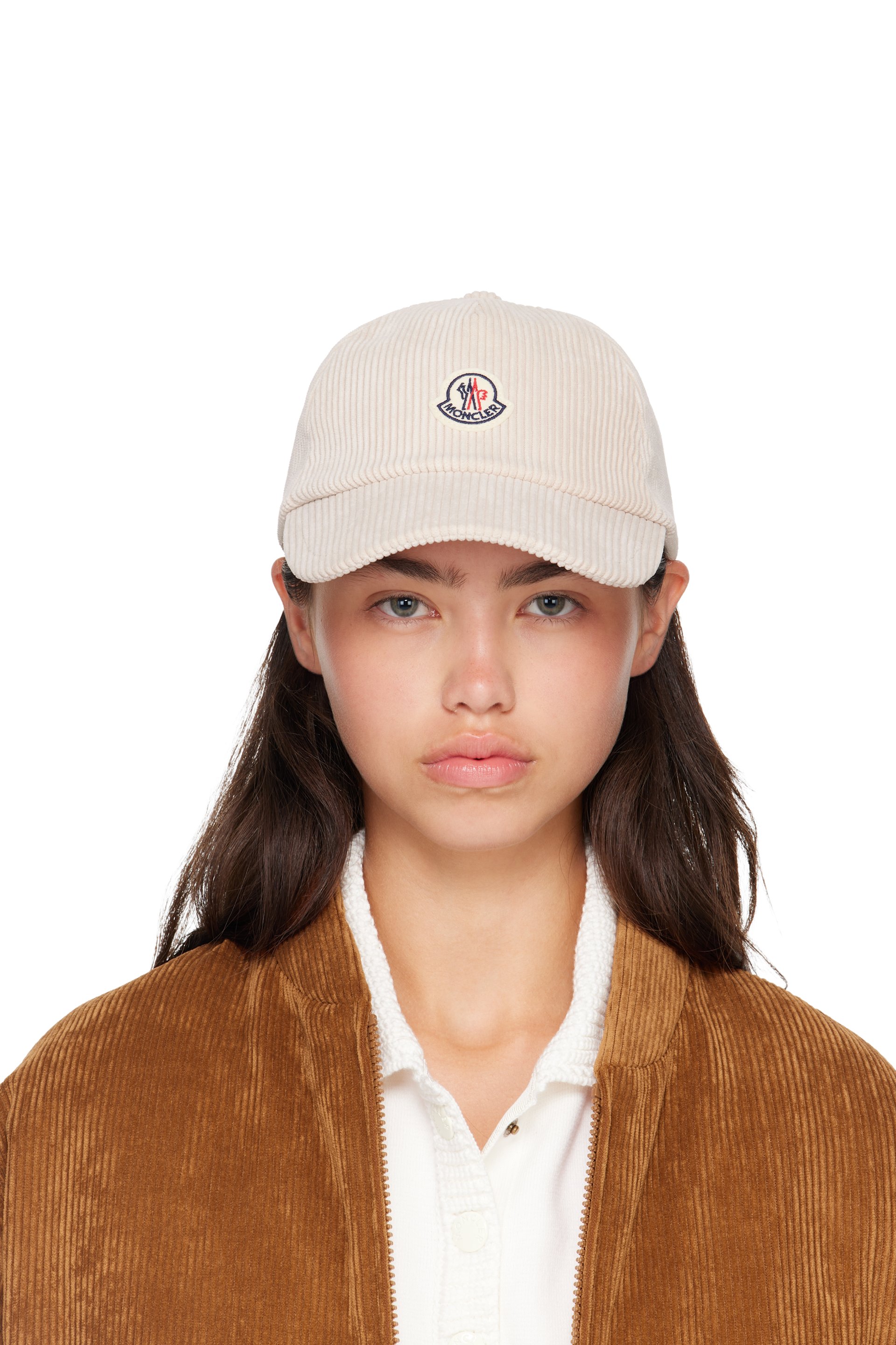 Moncler - Off-White Corduroy Baseball Cap