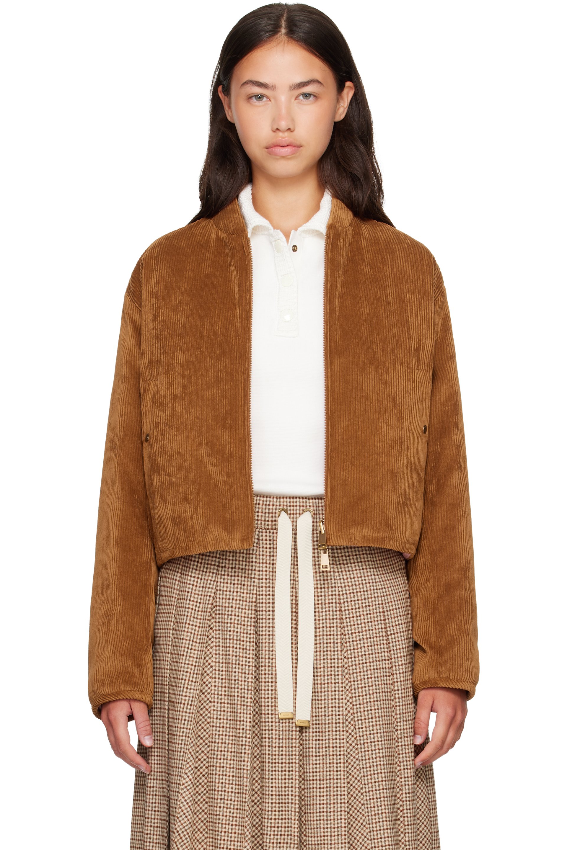 Moncler - Tan & Pink Blageon Corduroy Reversible Down Jacket