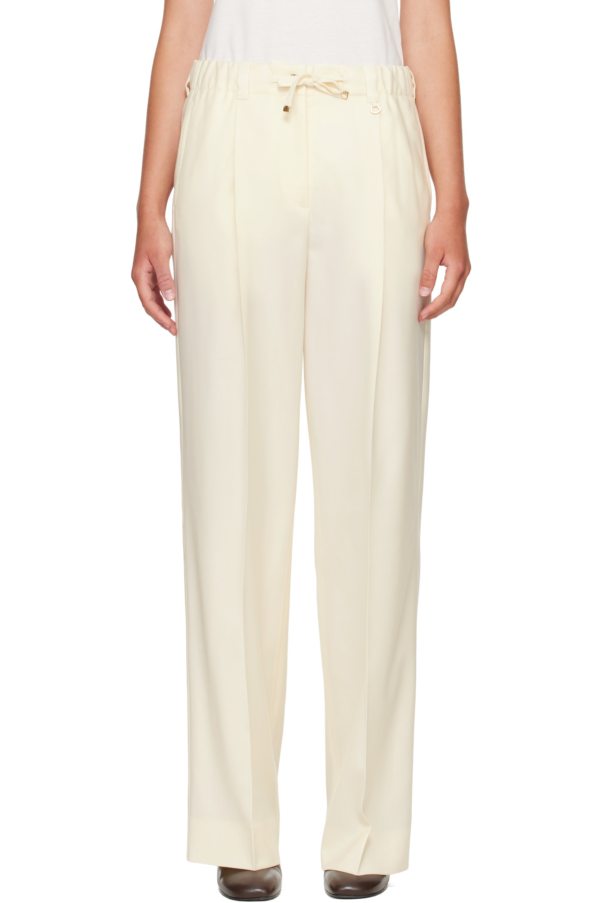 Moncler - 灰白色 Gabardine Tailored 长裤
