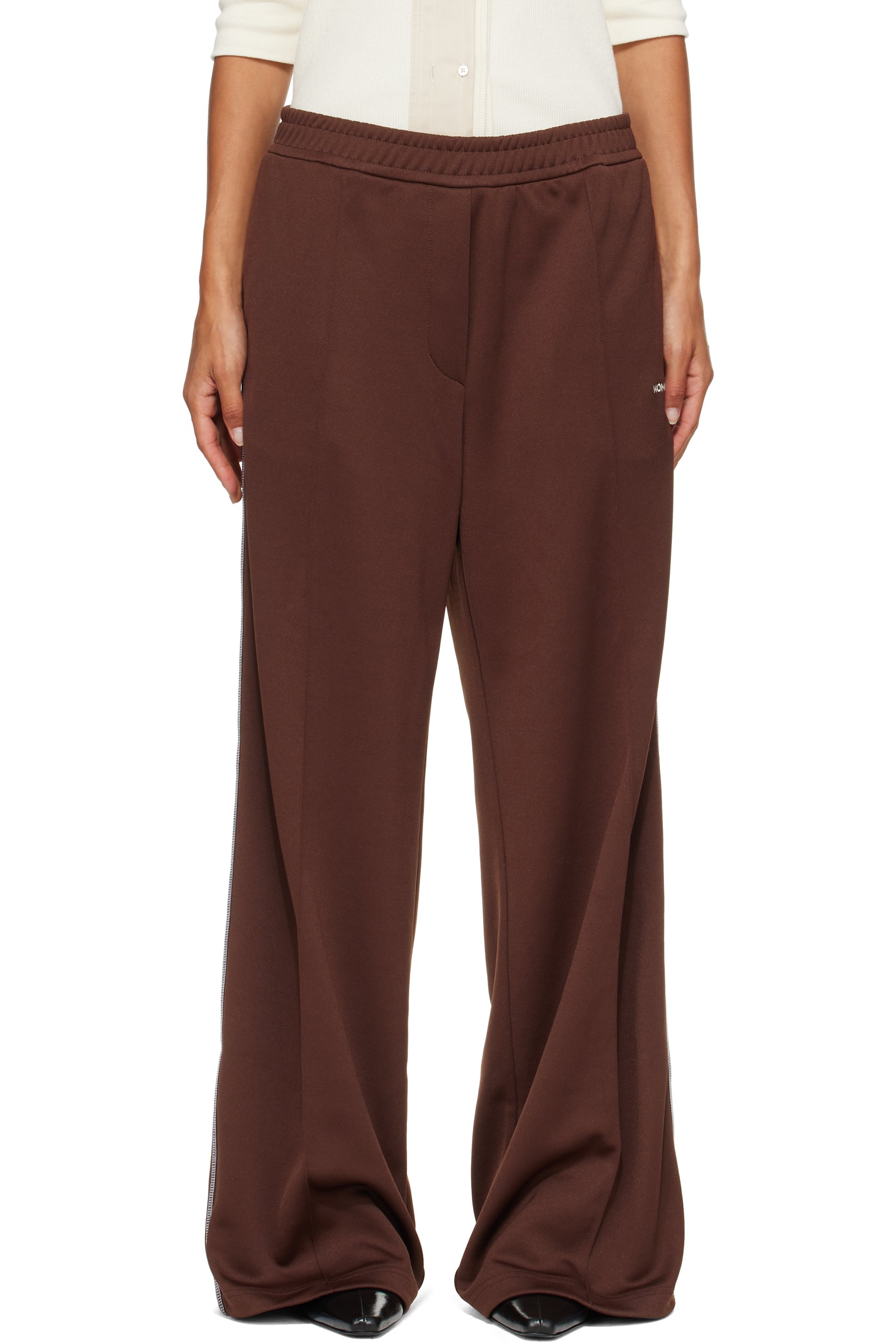 Moncler - Brown Techno Poly Zip Up Trousers