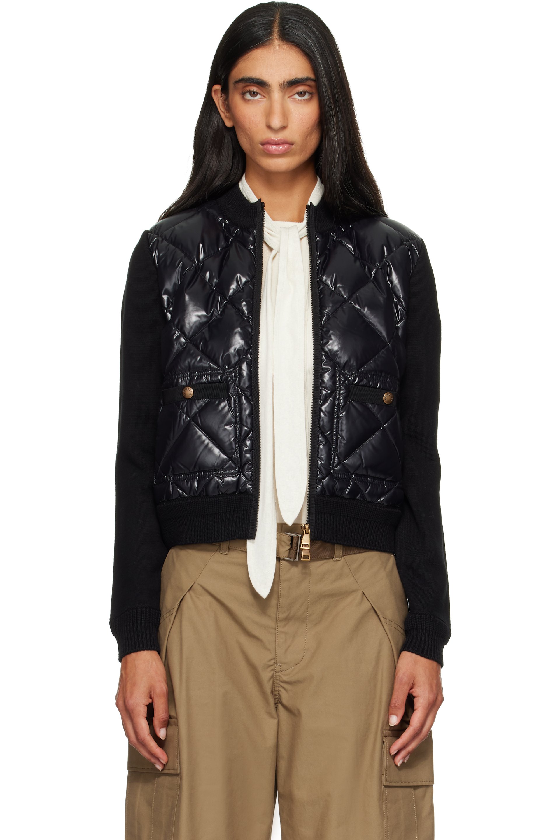 Moncler - Black Cotton Padded Down Jacket