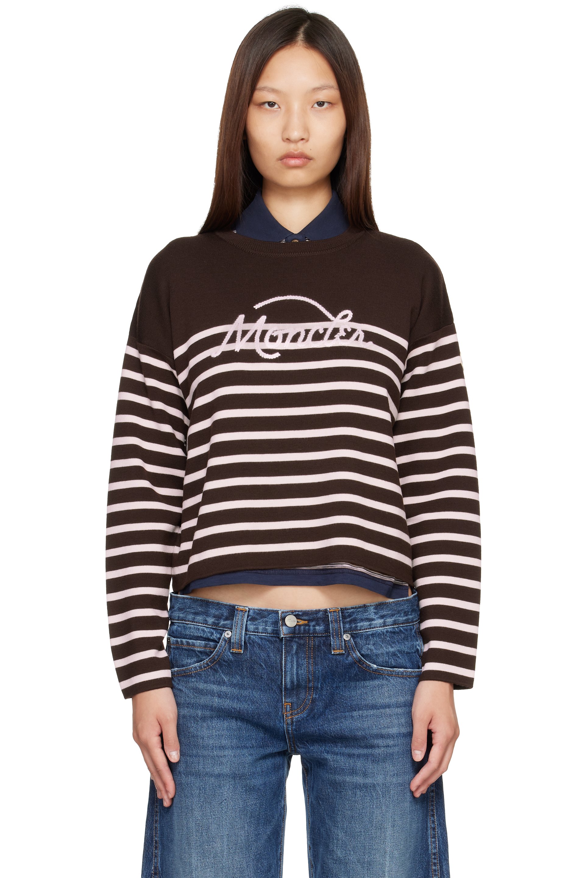 Moncler - Brown Striped Wool Sweater