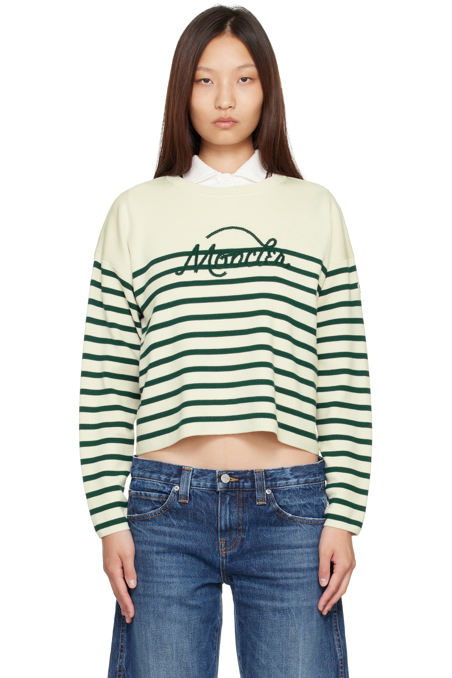 Moncler - Off-White Striped Wool Sweater