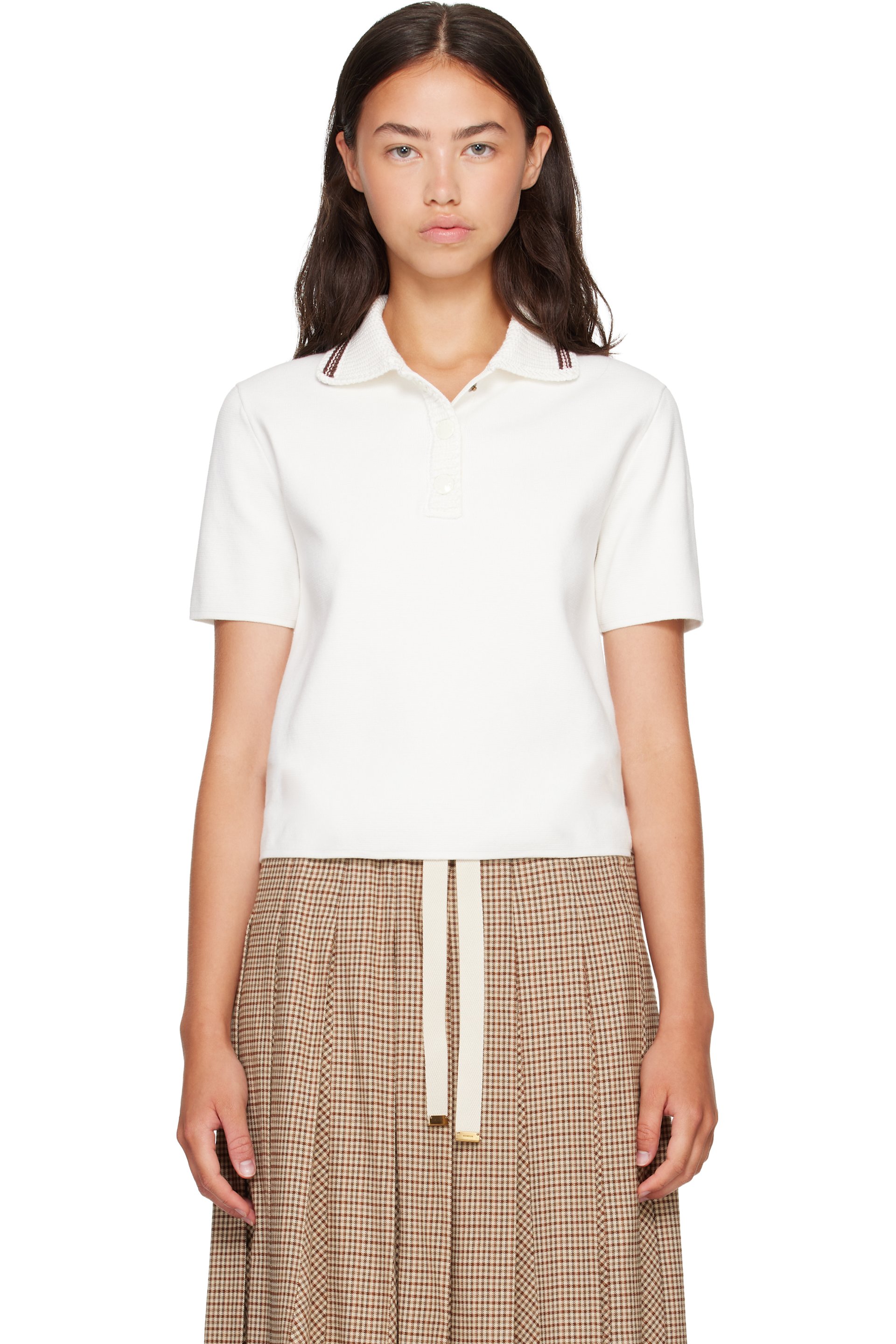 Moncler - White Cotton Knit Polo