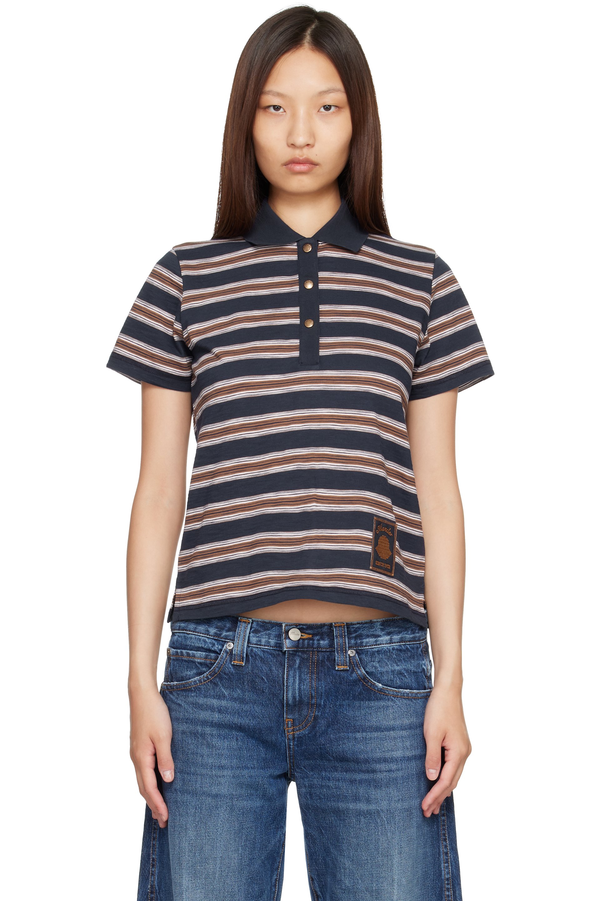 Moncler - Navy Striped Cotton Polo