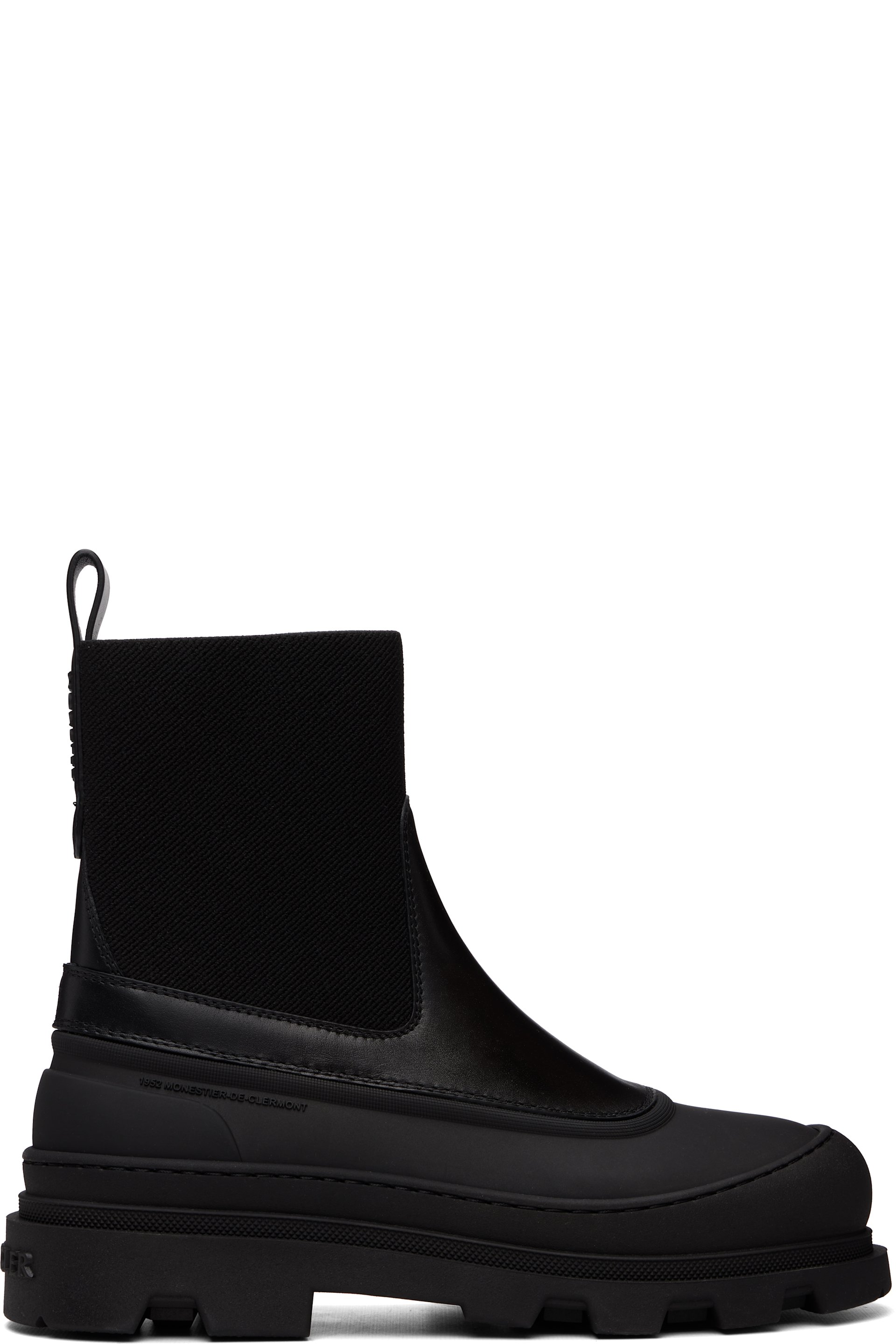 Moncler - Black Vera Edge Leather Ankle Boots