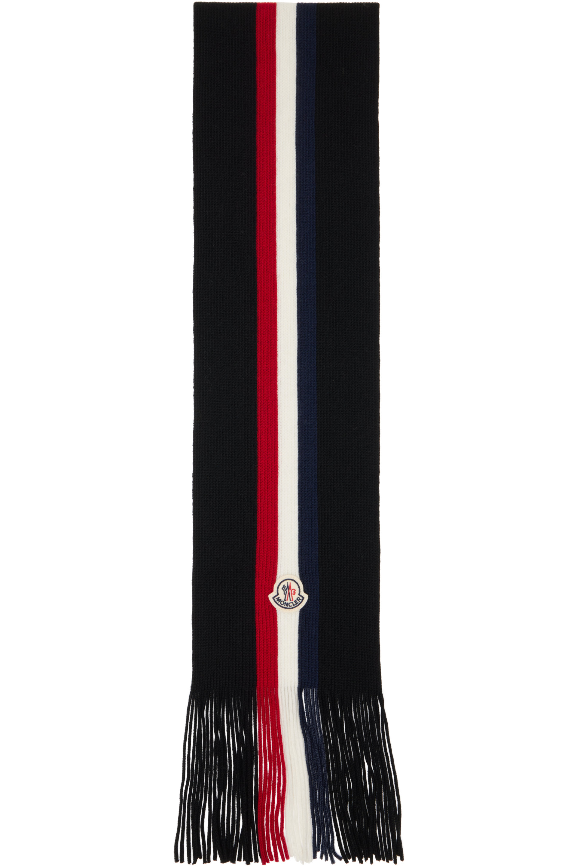 Moncler - Black Tricolor Wool Scarf