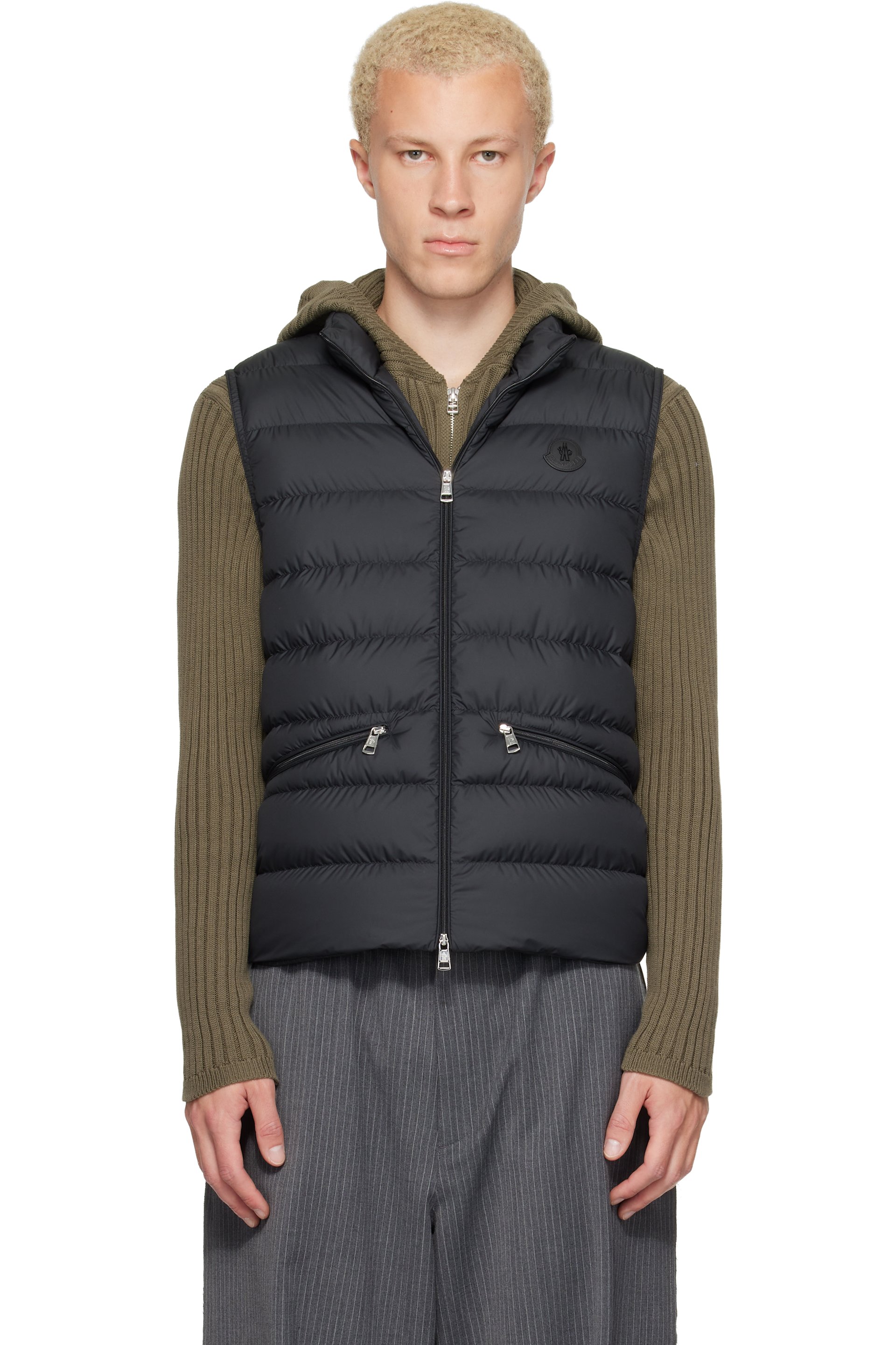 Moncler - Veste Treompan noire rembourrée en duvet