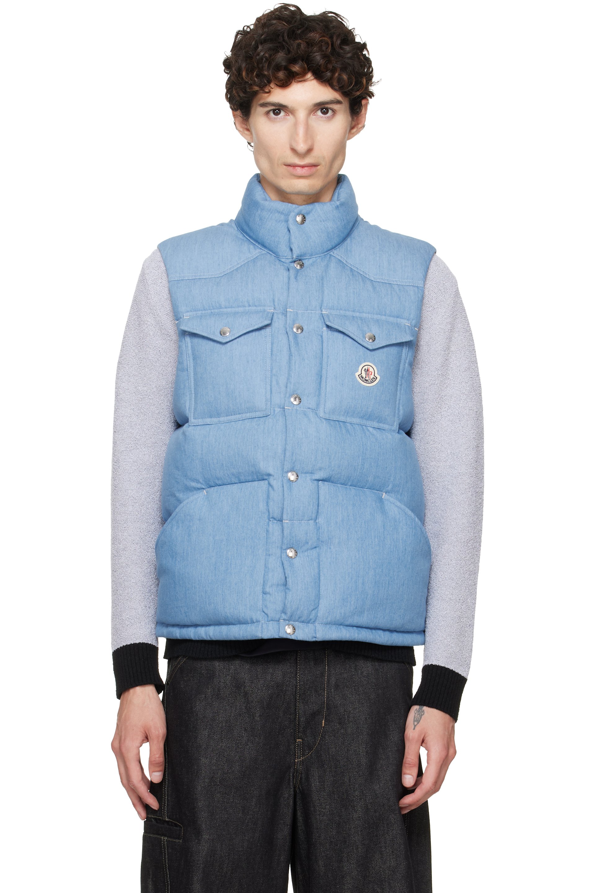 Moncler - Blue Ervional Denim Down Vest