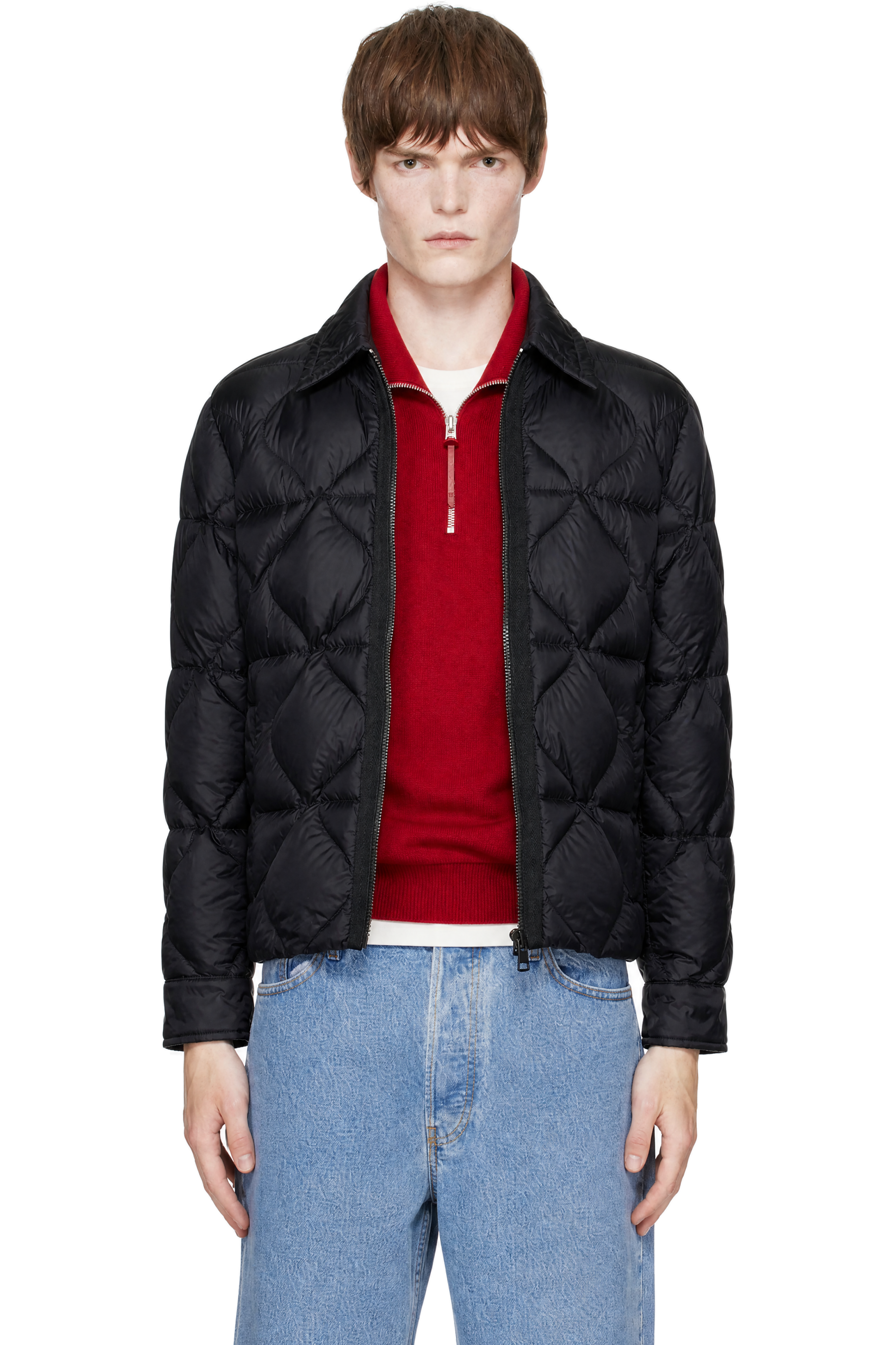 Moncler - Blouson matelassé noir rembourré en duvet