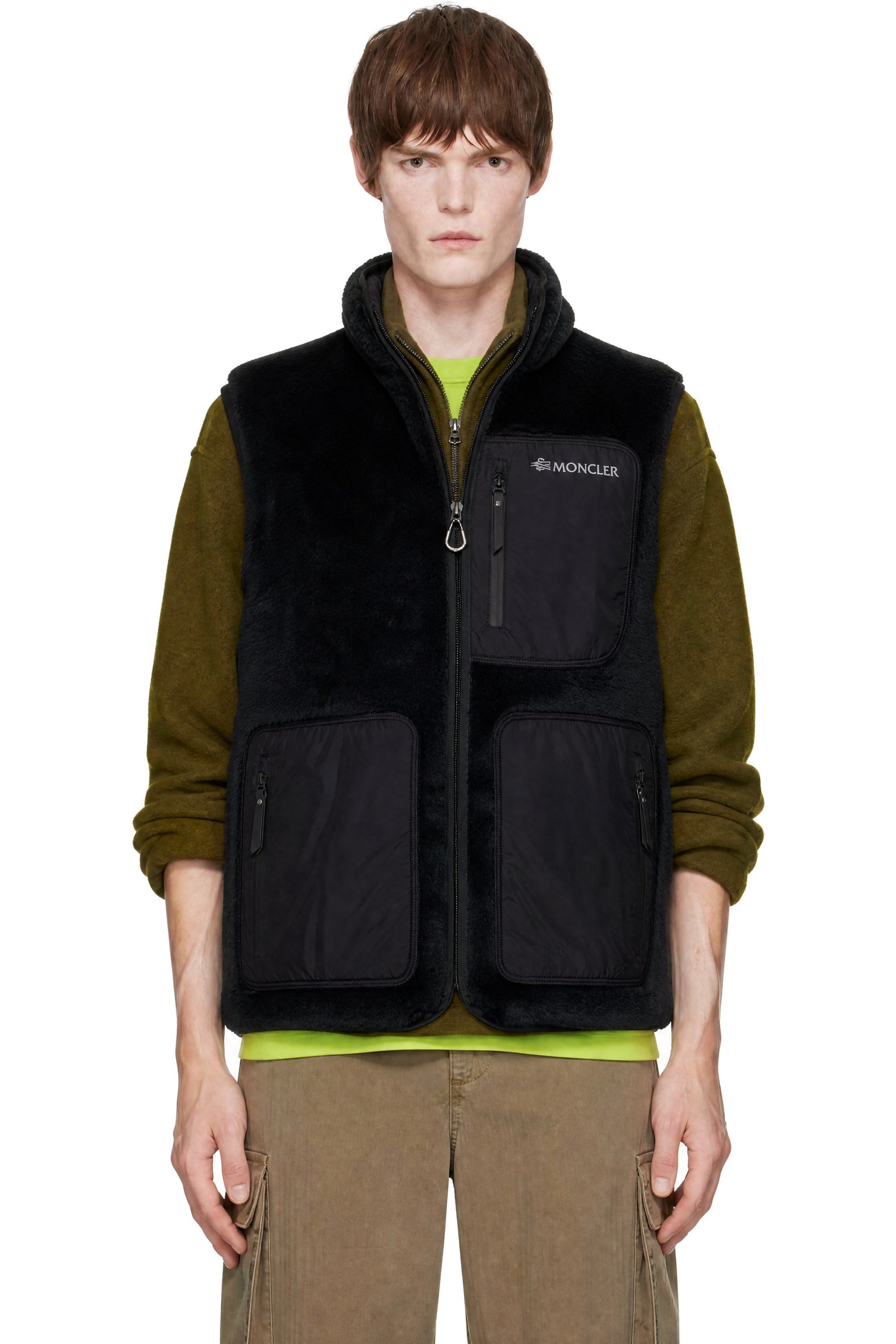 Moncler - Black Reversible Fleece Down Vest
