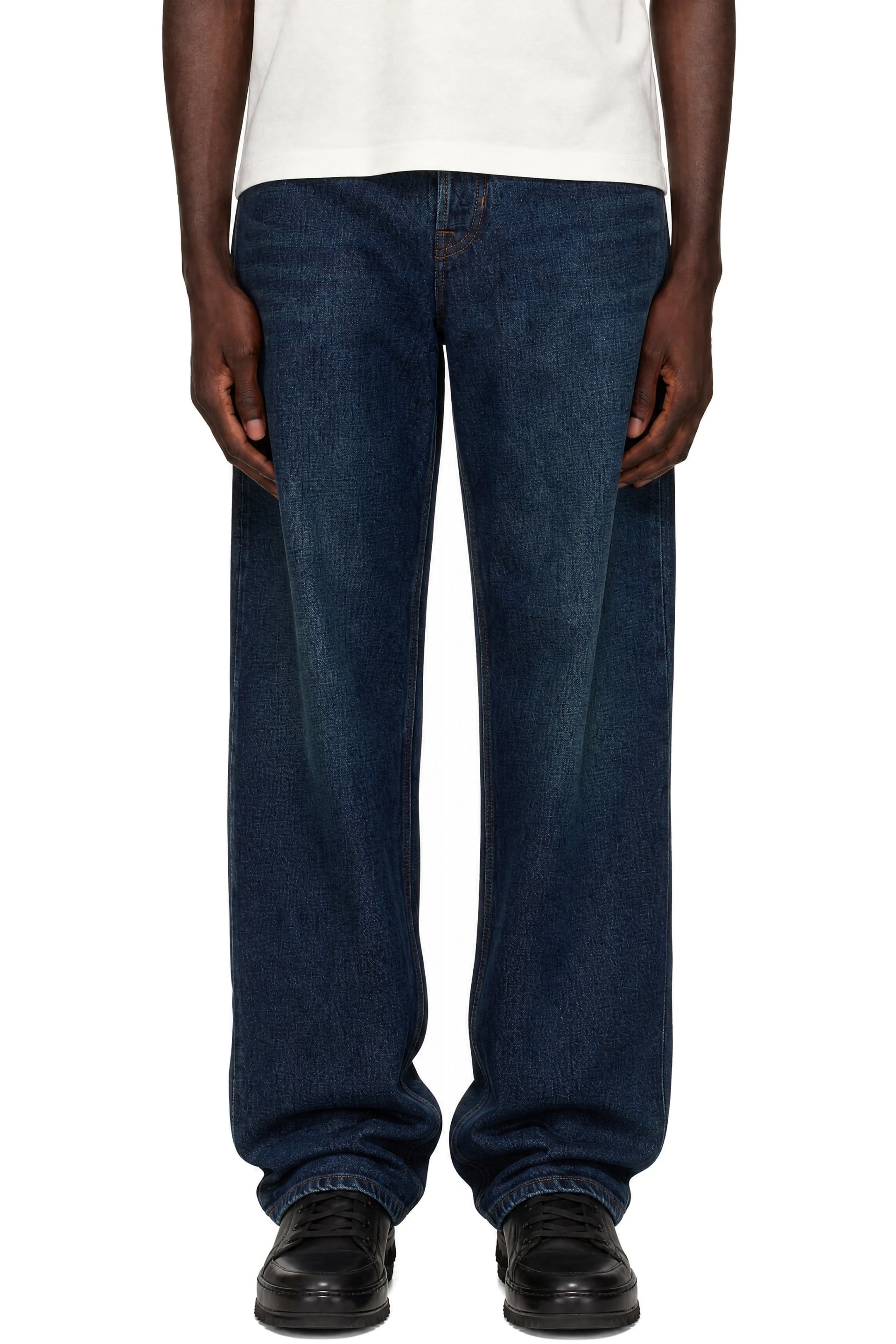 Moncler - Jean droit bleu en denim