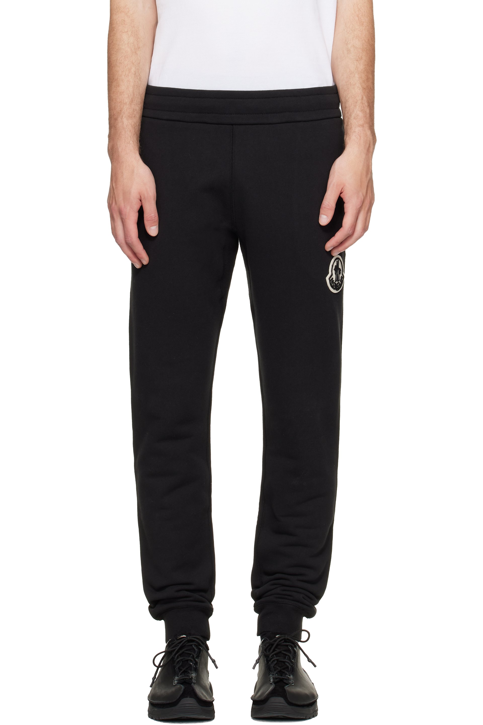Moncler - Pantalon de survêtement noir à cordon coulissant
