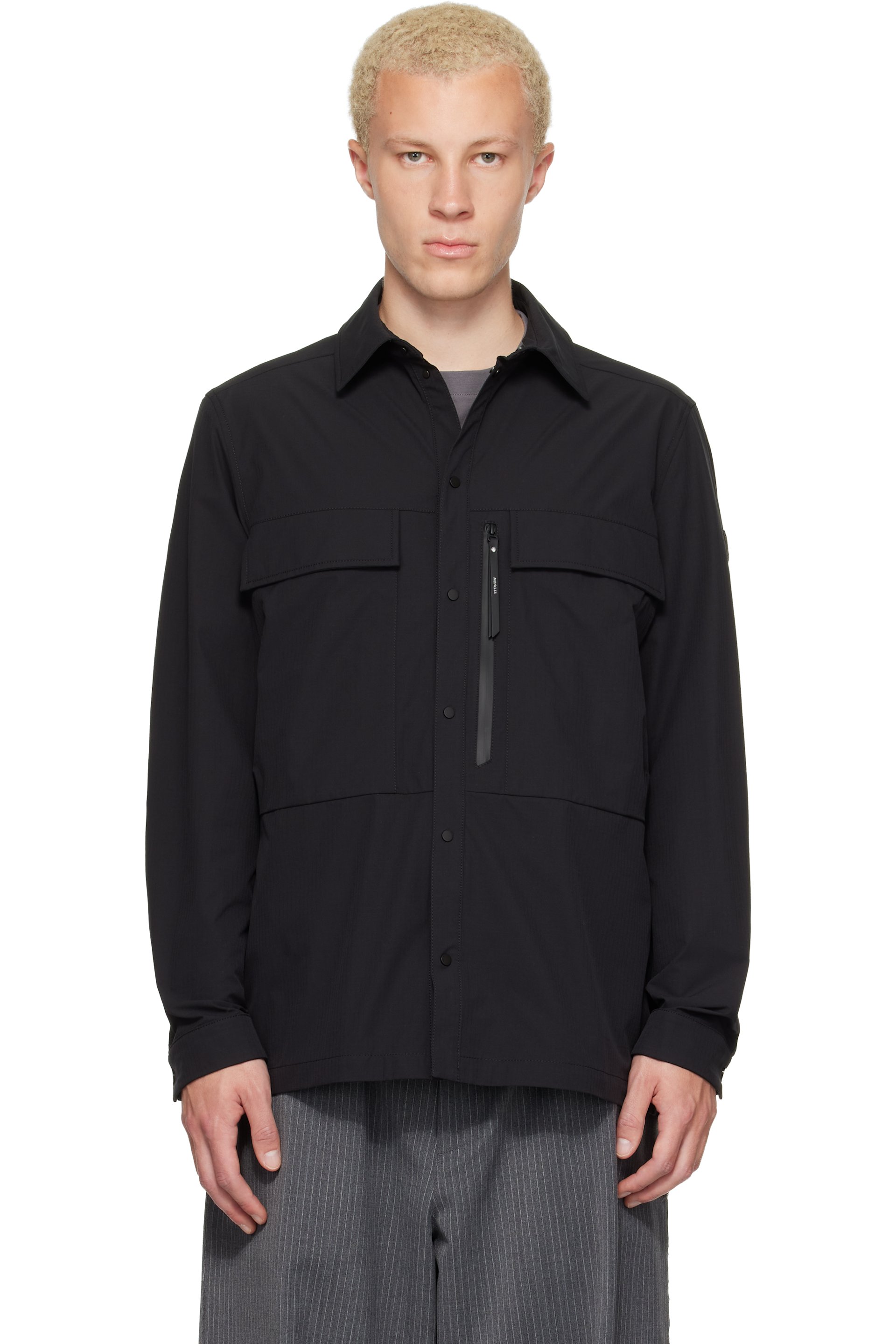 Moncler - Chemise noire en tissu antidéchirures