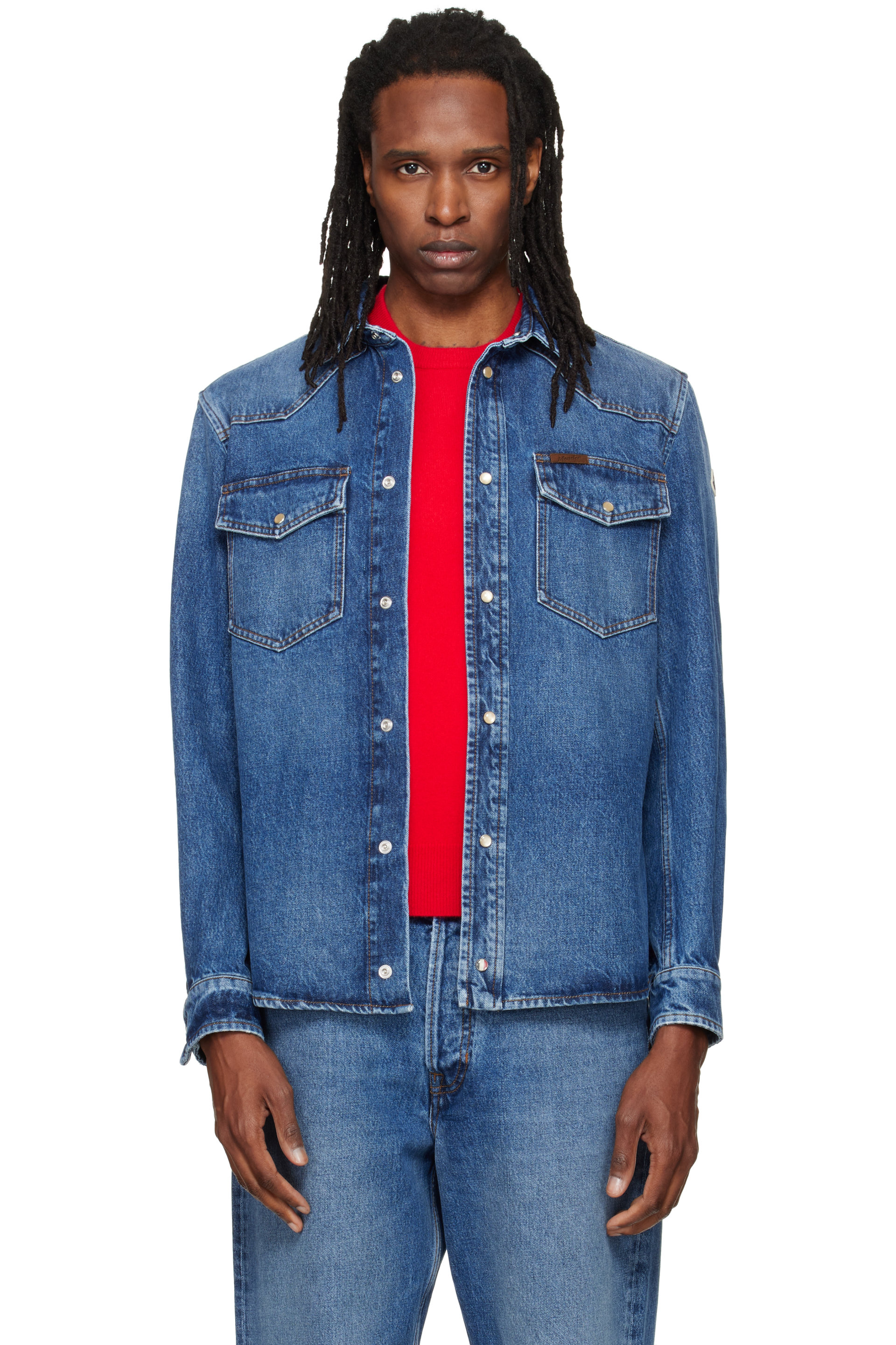 Moncler - Blue Faded Denim Overshirt