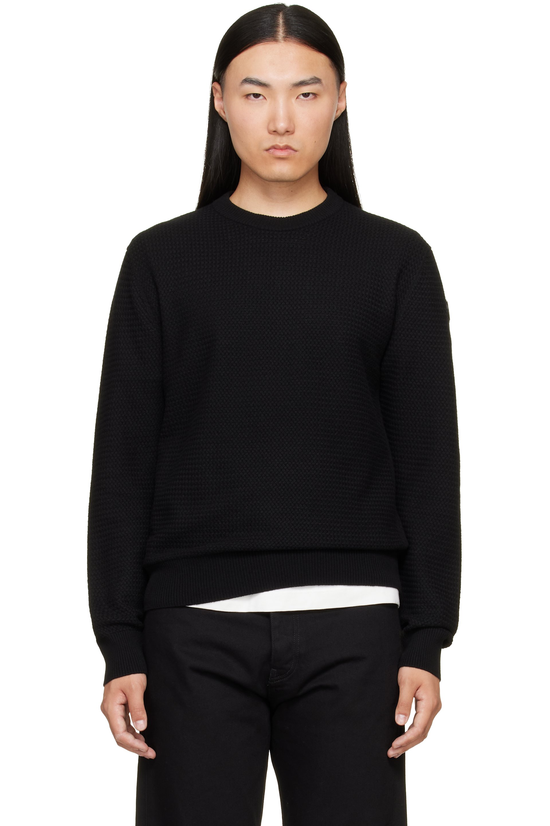 Moncler - Black Textured Cashmere & Wool Sweater