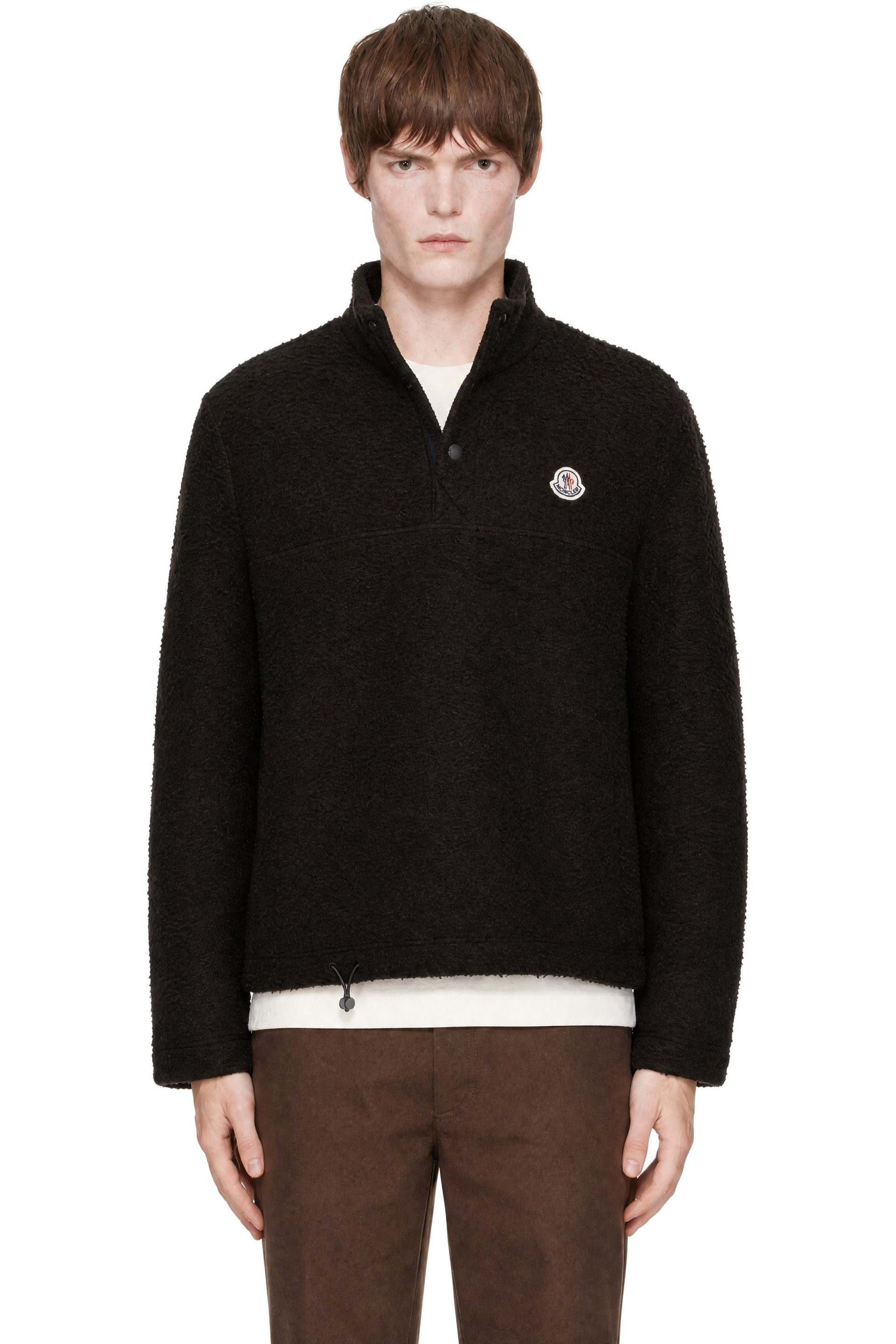 Moncler - 棕色 Half-Button Wool 夹克