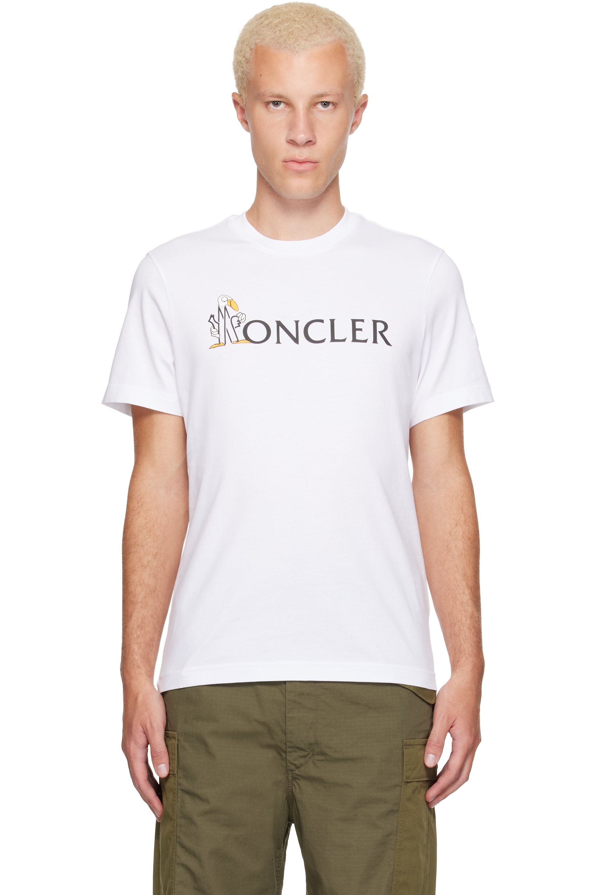 Moncler - ホワイト ロゴ コットン Tシャツ