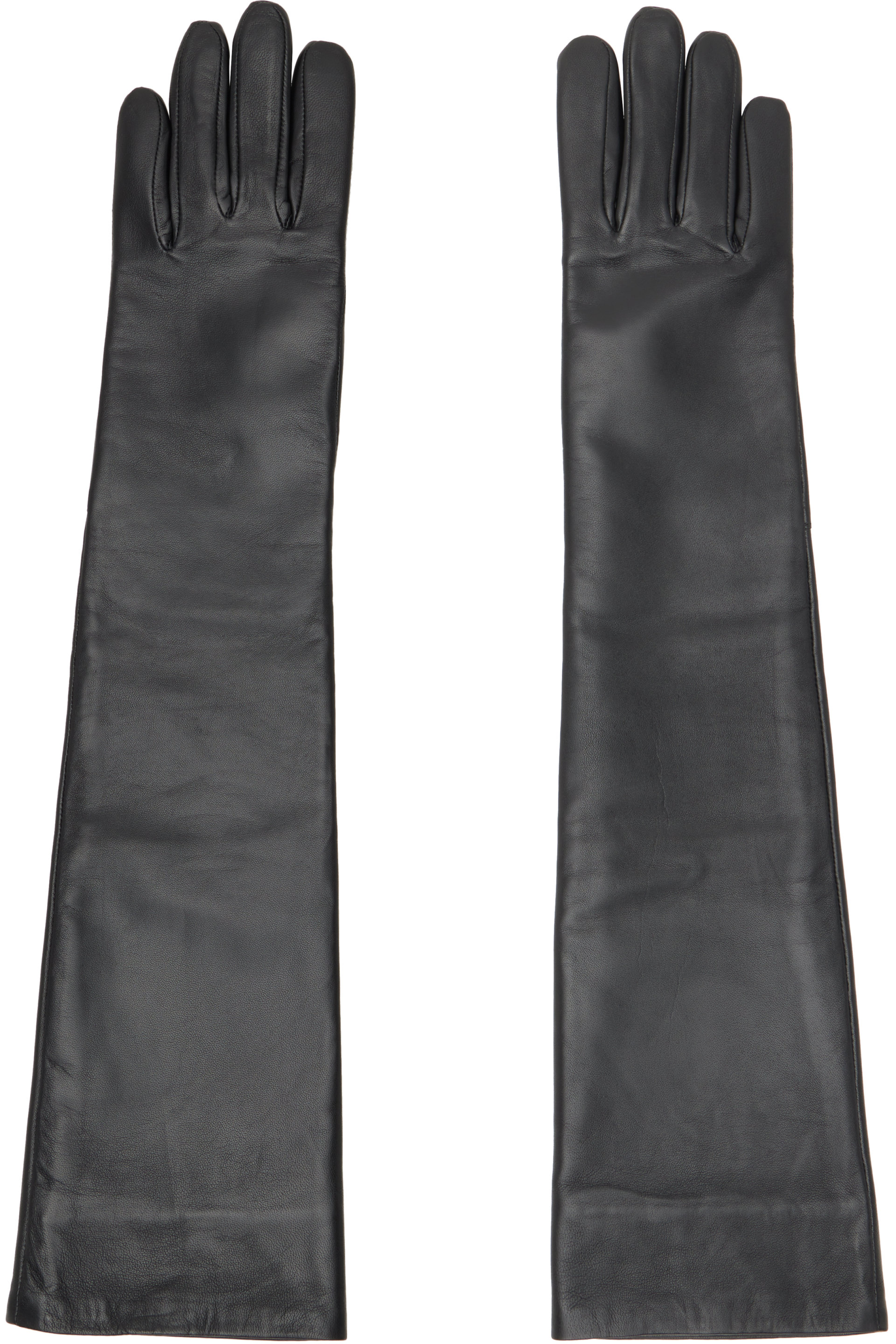 The Frankie Shop - Black Veneto Long Leather Gloves
