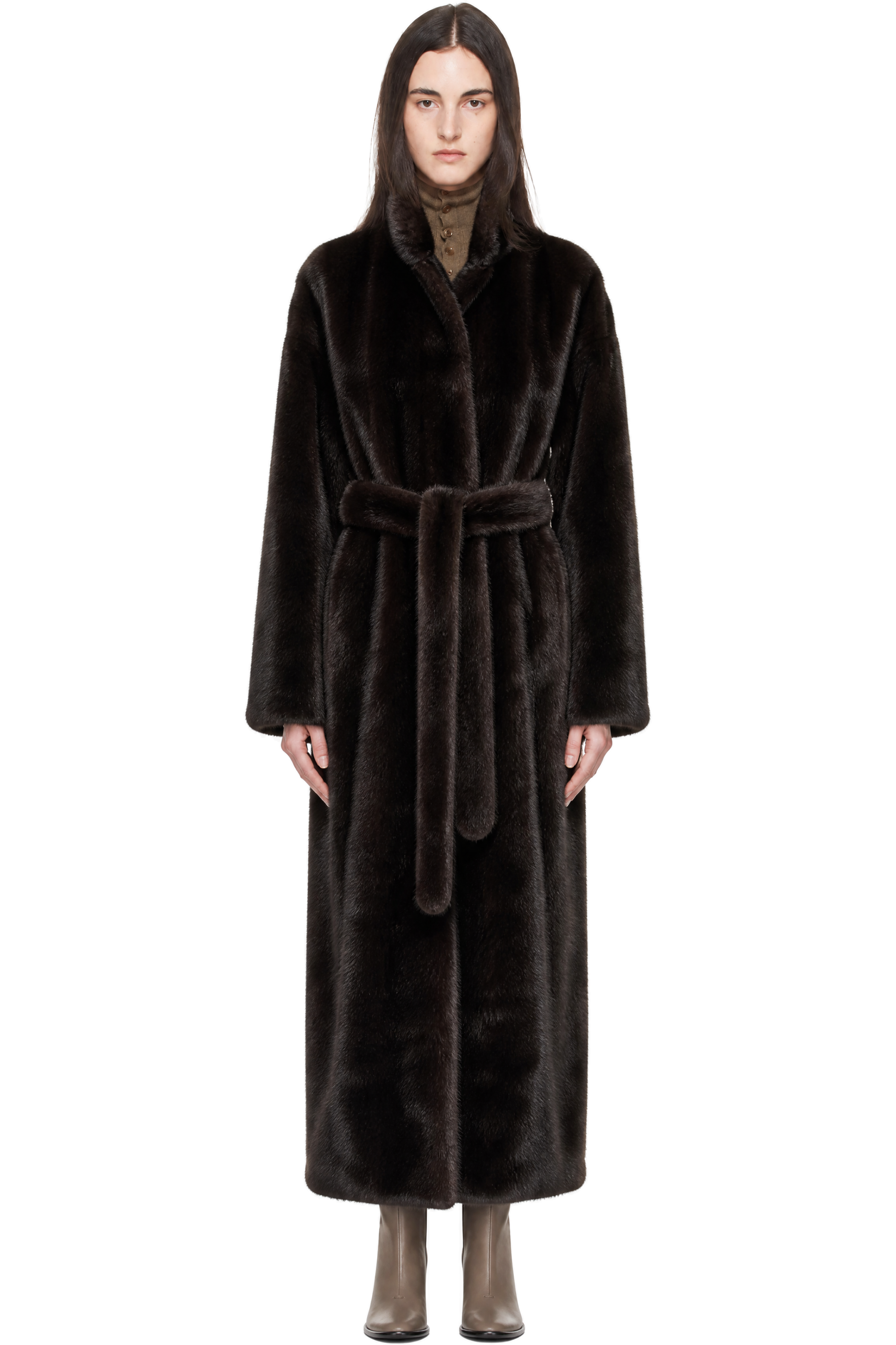 The Frankie Shop - Brown Ravello Faux-Fur Robe Coat