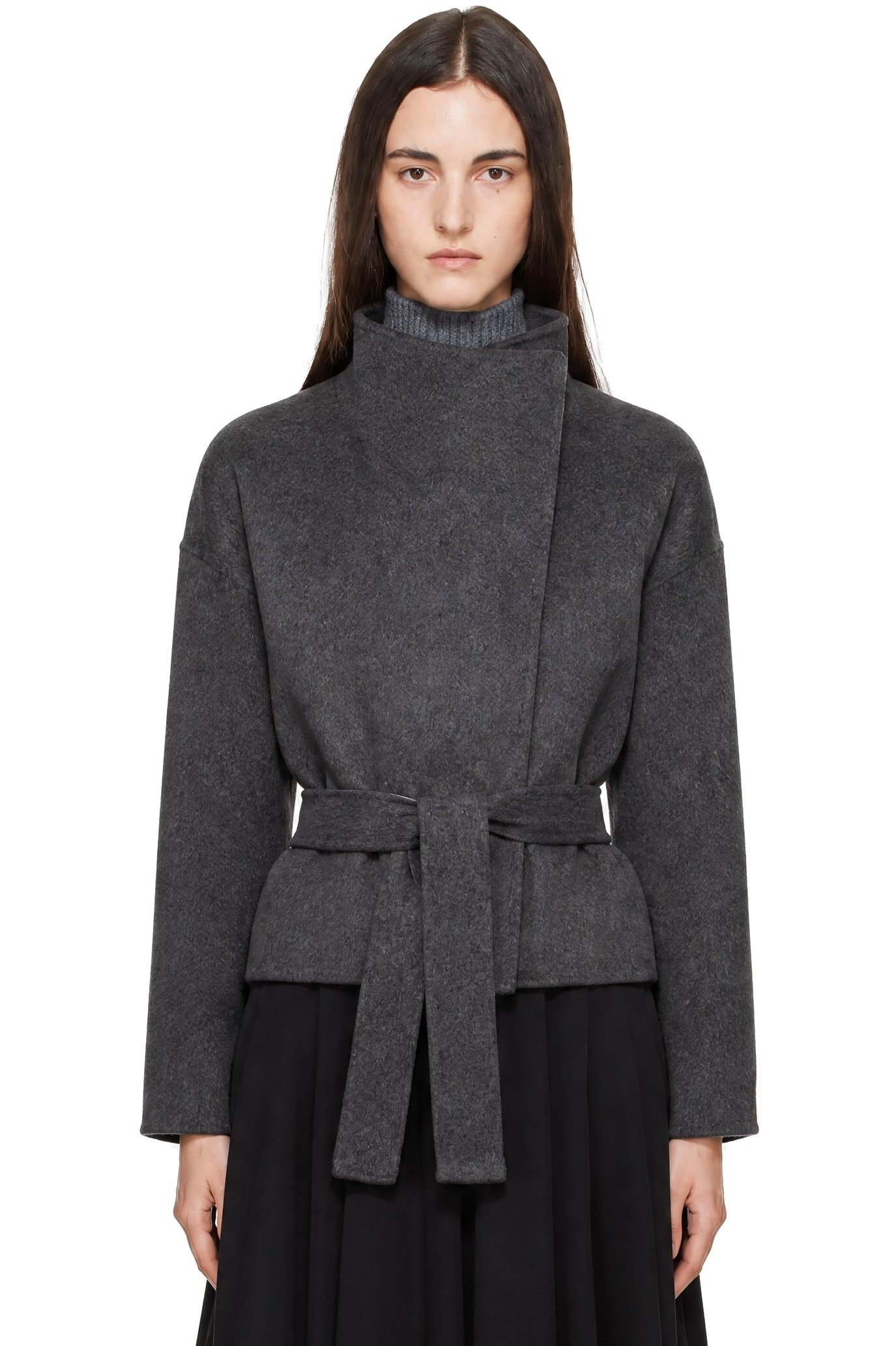 The Frankie Shop - Grey Onelle Wool Reversible Short Coat