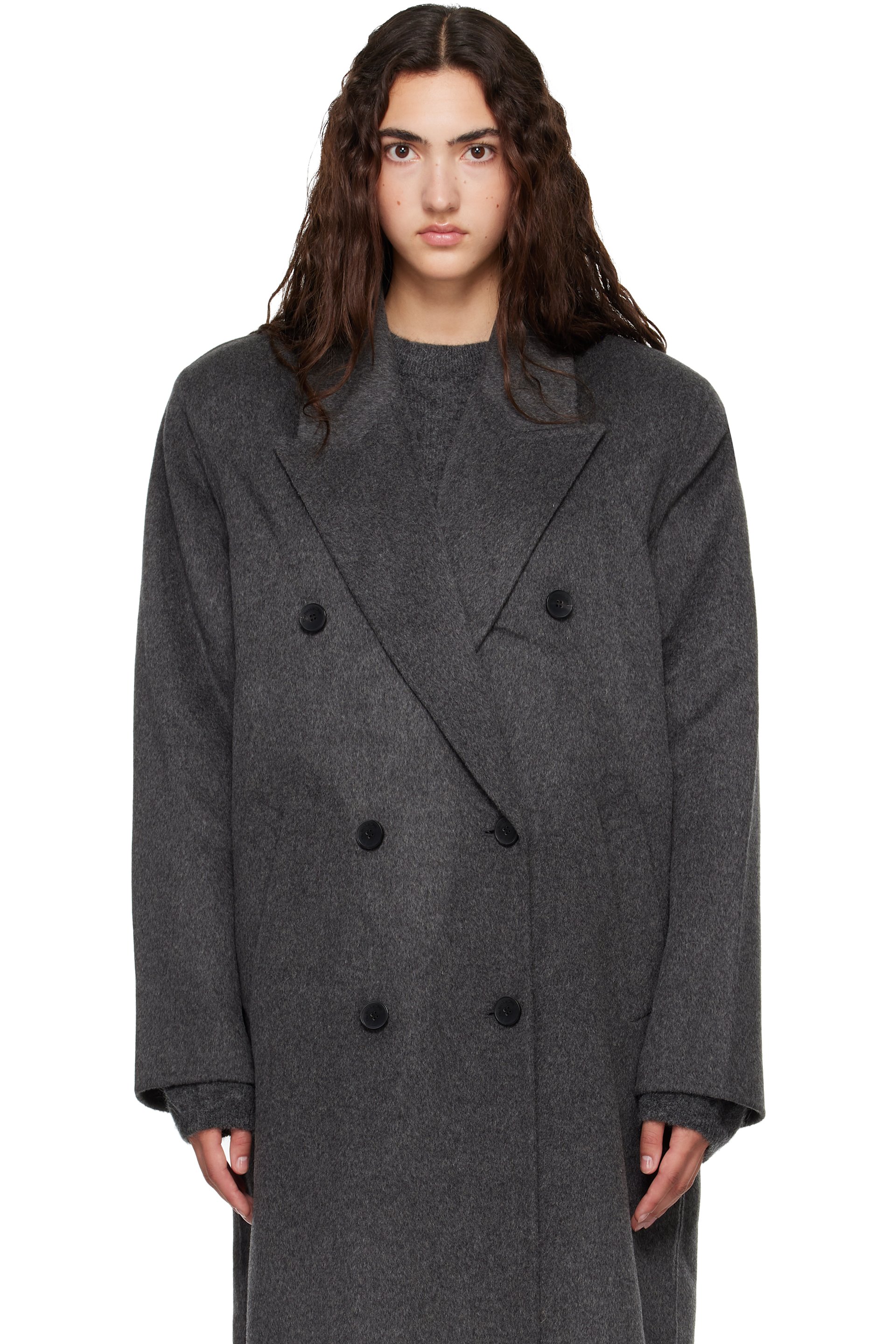 The Frankie Shop - Gray Gaia Double-Breasted Coat