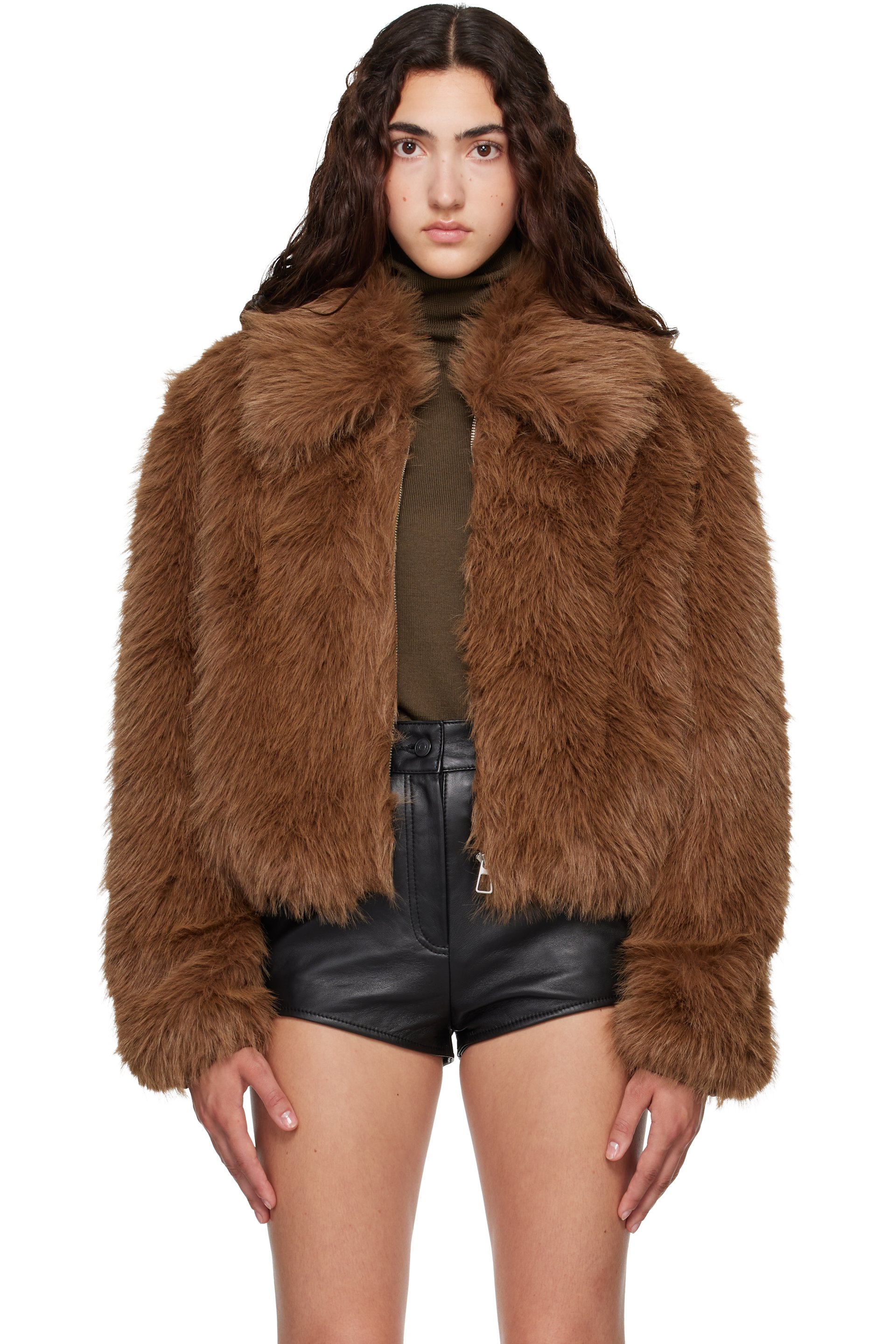 The Frankie Shop - Brown Hope Faux Fur Jacket