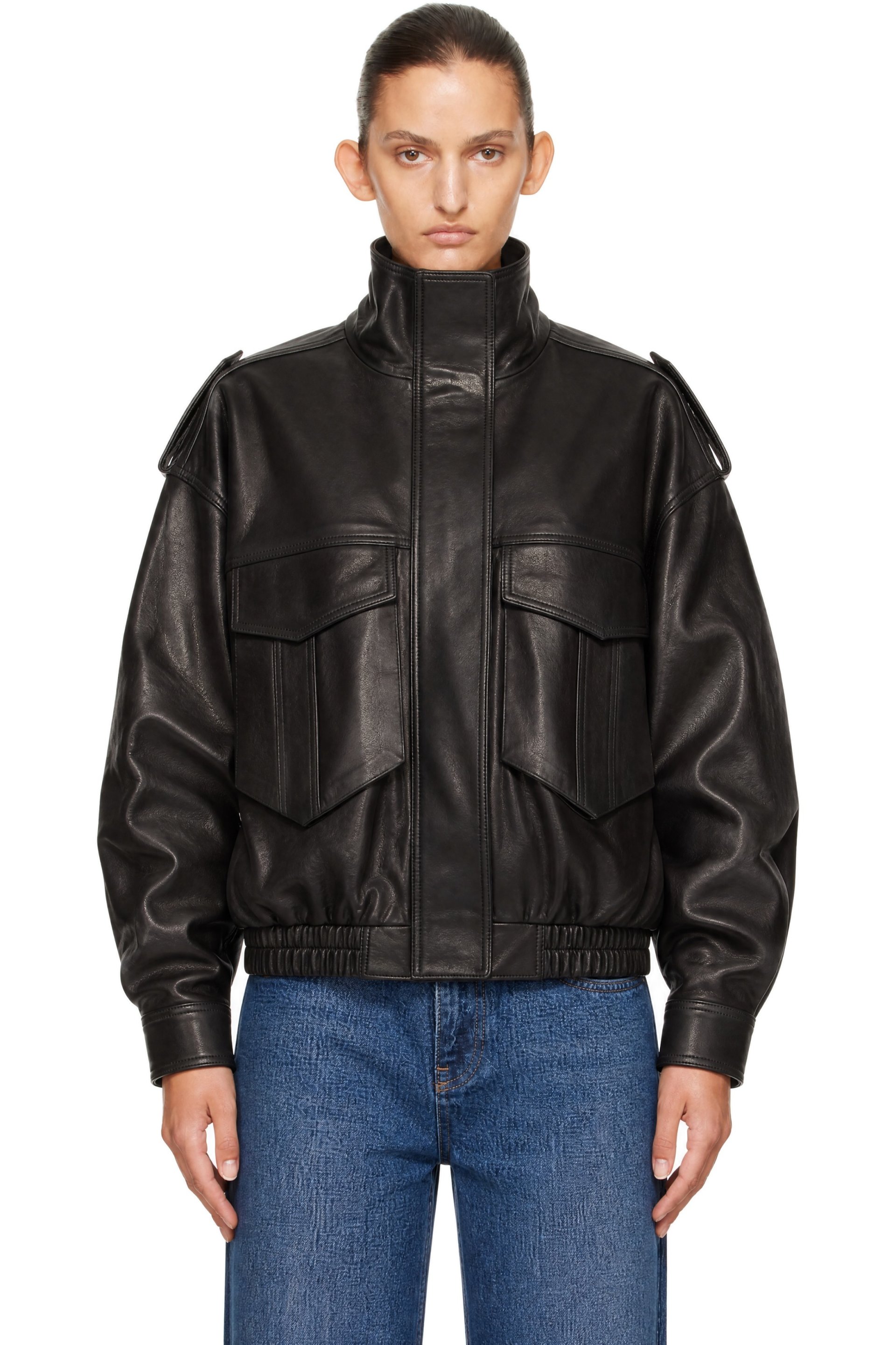 The Frankie Shop - Black Napa Leather Jacket