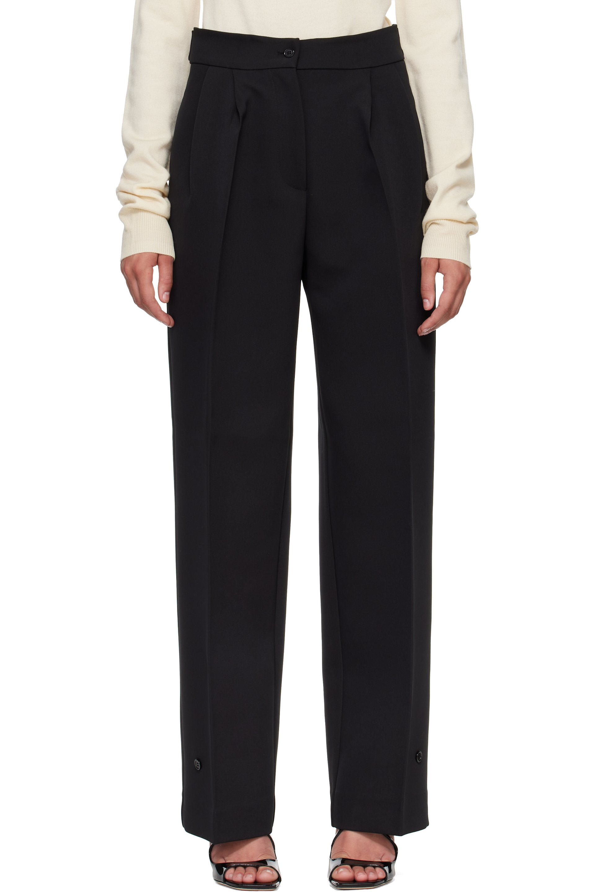 The Frankie Shop - Black Doyer Pleated Trousers