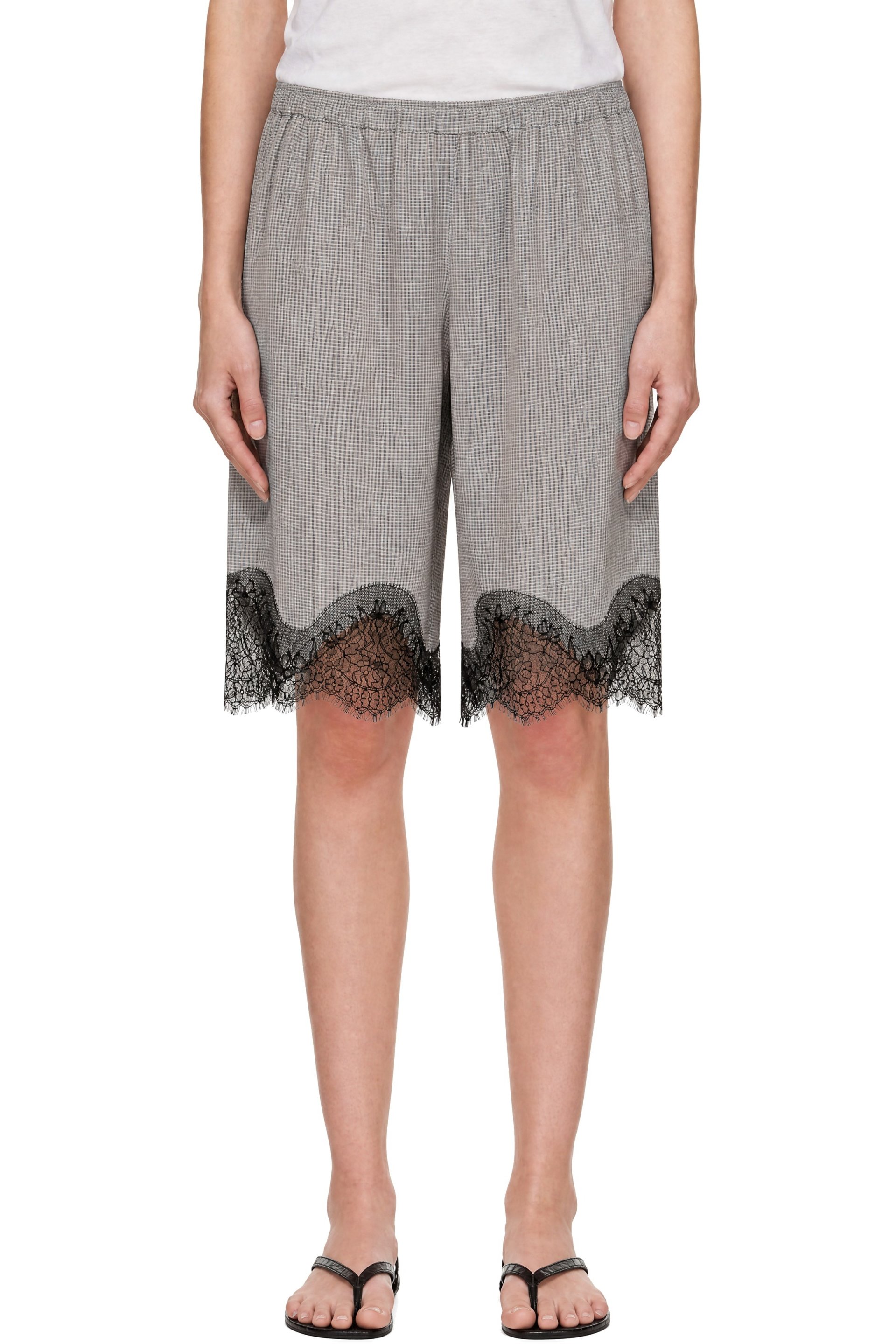 The Frankie Shop - Gray Baxter Lace Bermuda Shorts