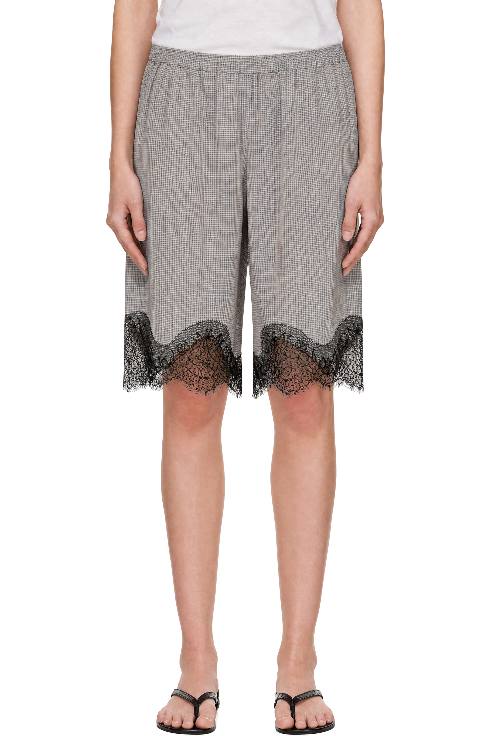 The Frankie Shop - Gray Baxter Lace Bermuda Shorts