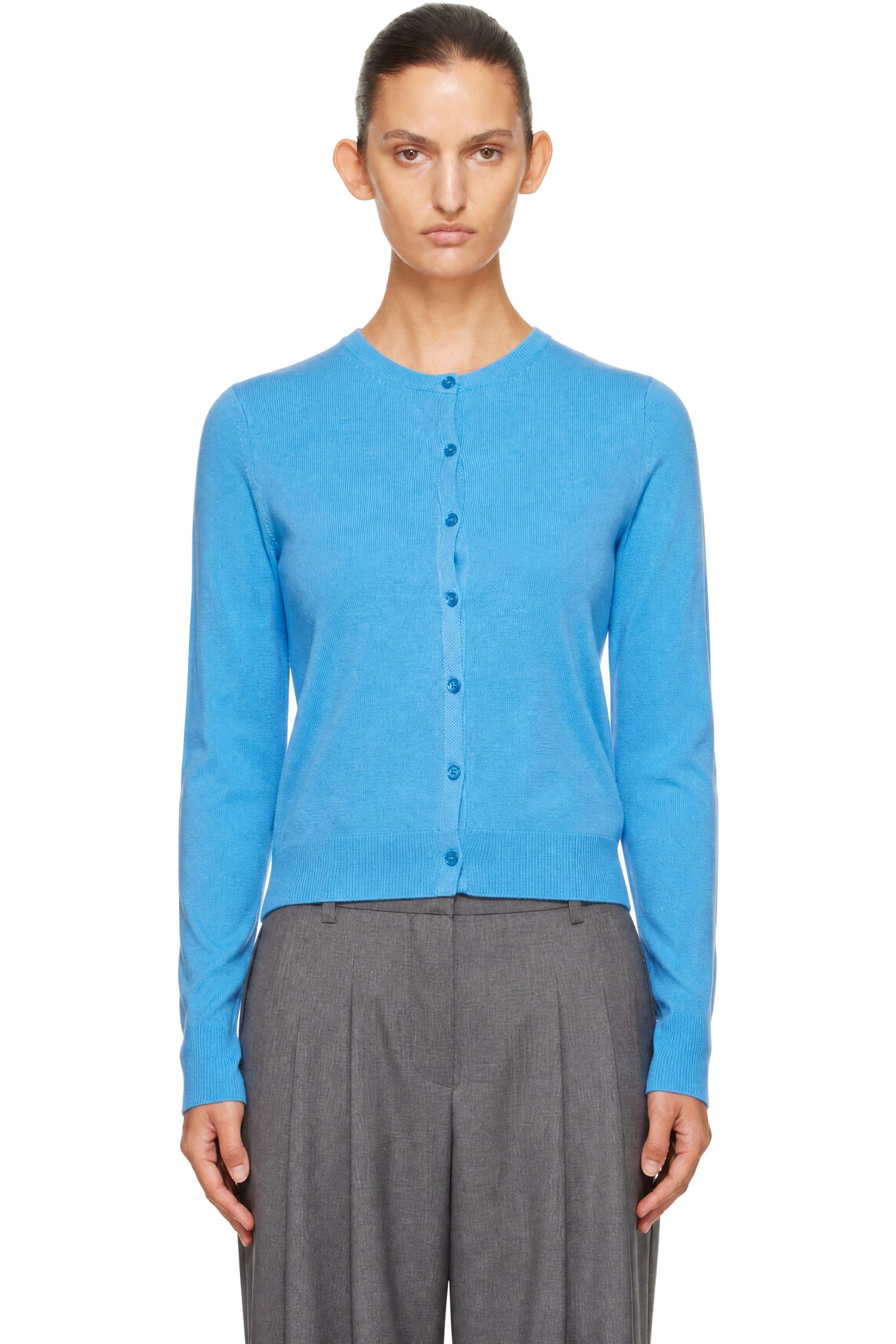 The Frankie Shop - Blue Nomi Thin Knit Cardigan