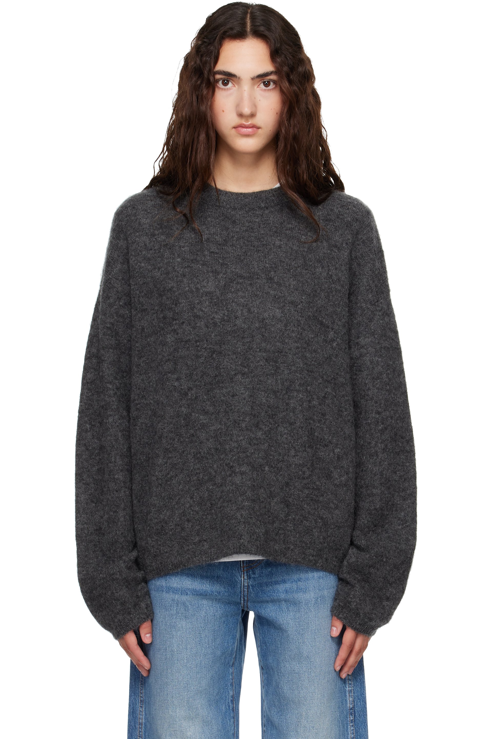 The Frankie Shop - Gray Timea Mohair Fuzzy Sweater