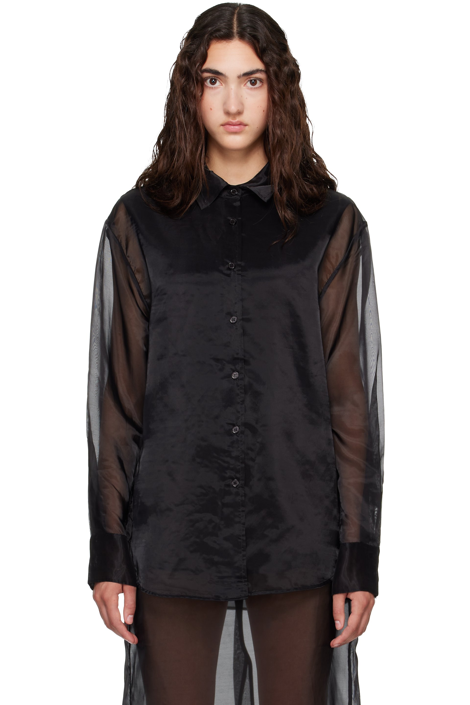 The Frankie Shop - Black Peri Sheer Shirt