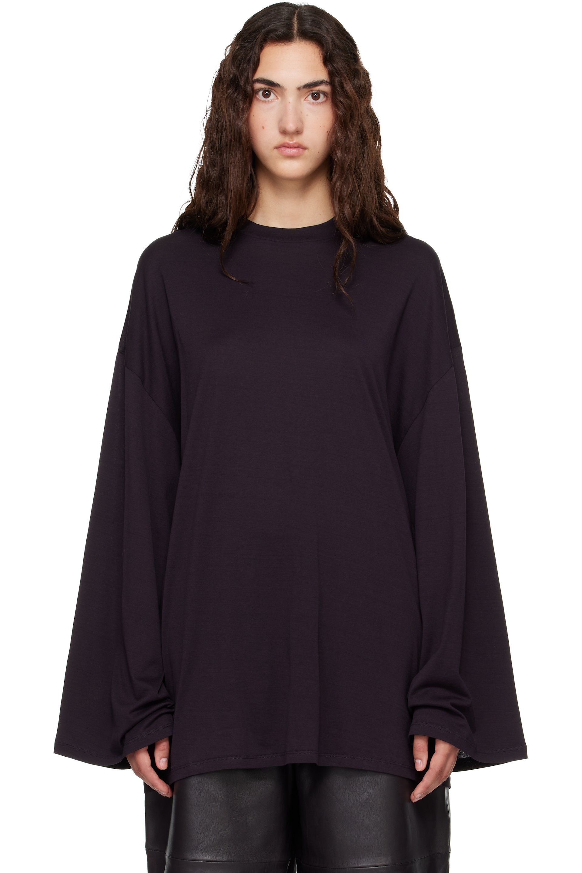 The Frankie Shop - Purple Rio Oversized Sleeve Long Sleeve T-shirt
