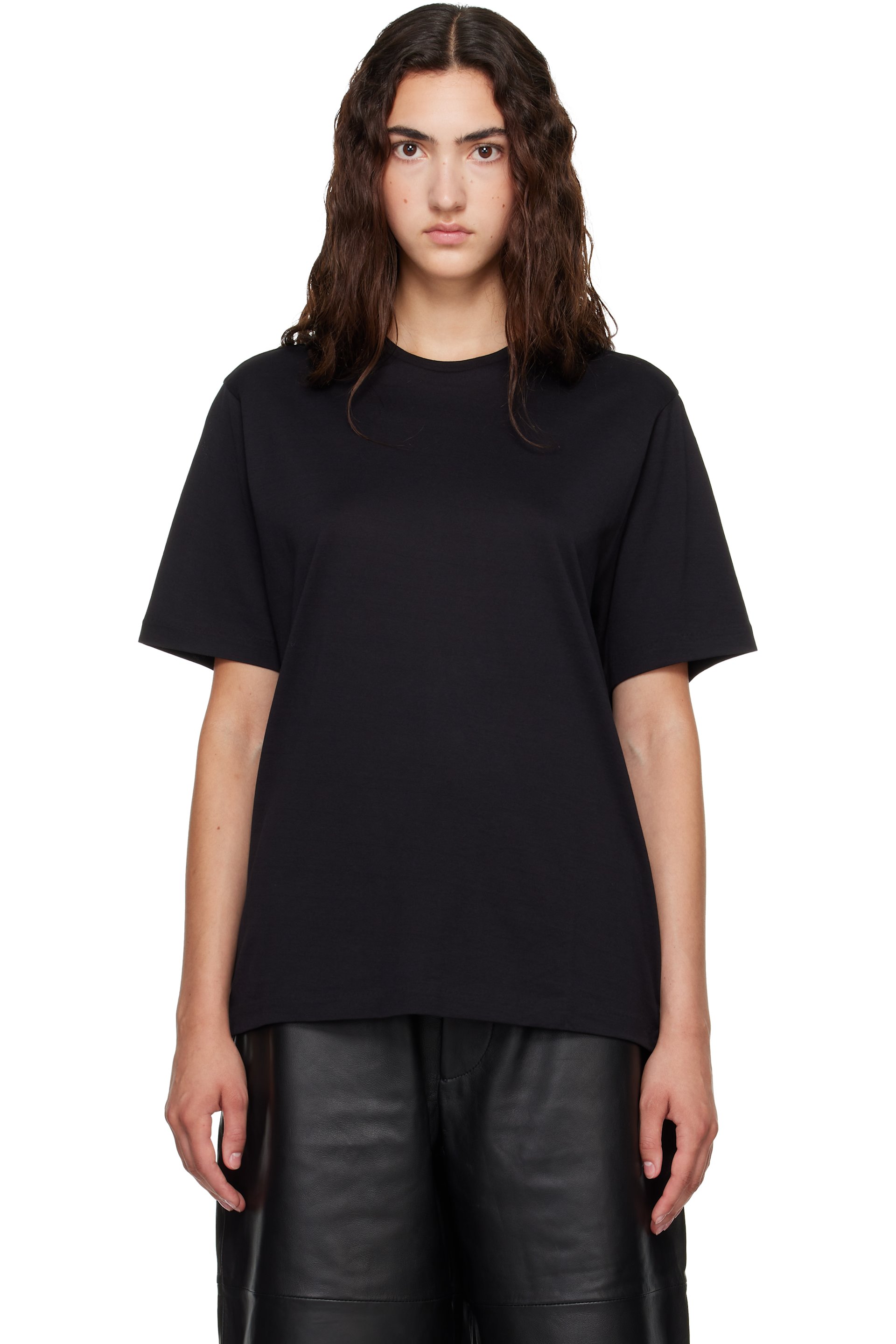 The Frankie Shop - Black Harper Soft Organic T-shirt