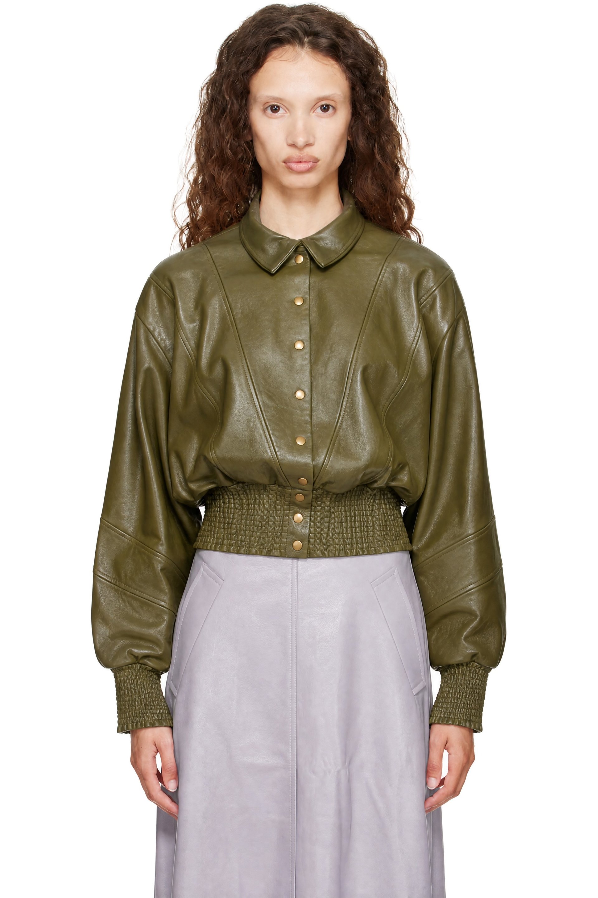 Nicklas Skovgaard - Green Sandy Leather Jacket