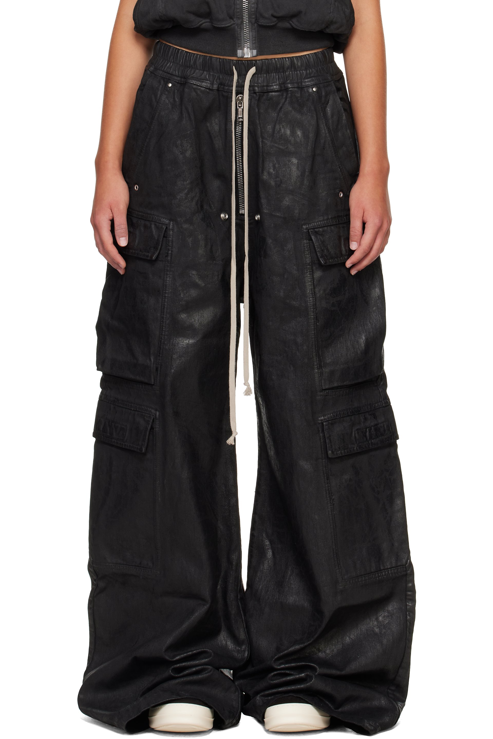 Rick Owens DRKSHDW - Black Tower Double Cargo Jumbo Belas Jeans